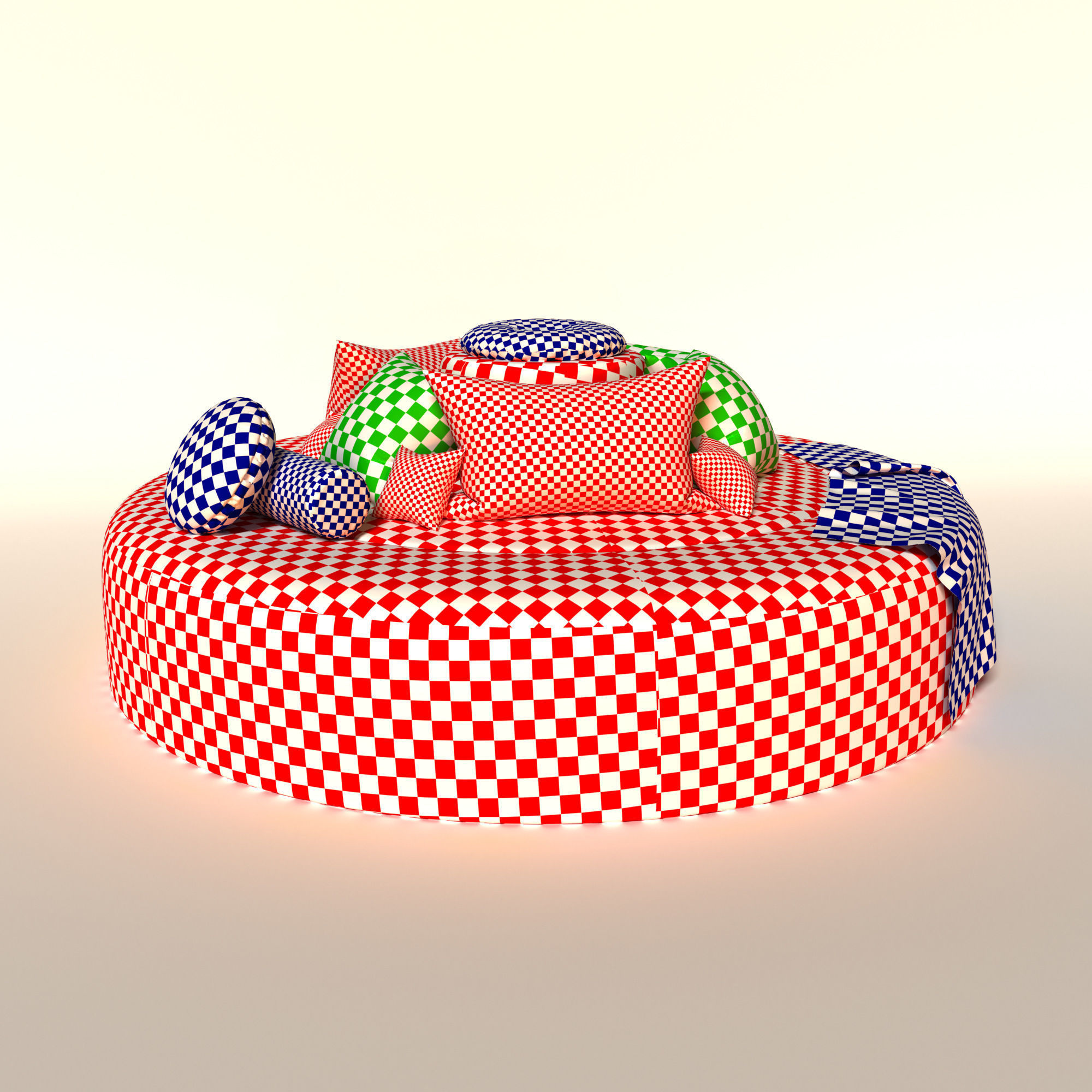 NEW YEAR CIRCLE SOFA Low-poly 3D model_3