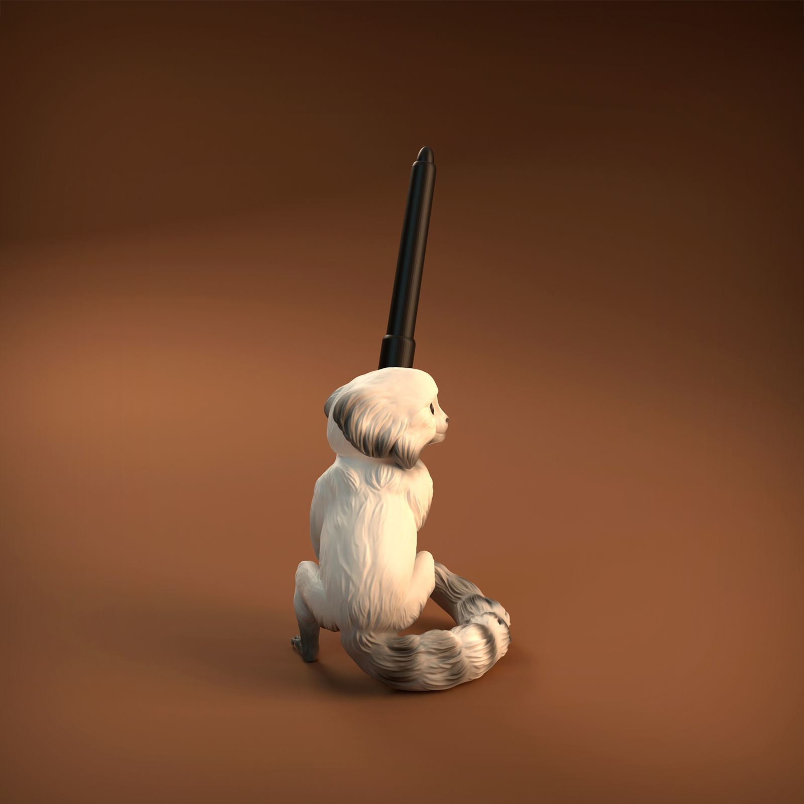 Pygmy Marmoset Pen Holder - Pre-Supported for 3D printing 3D print model_5