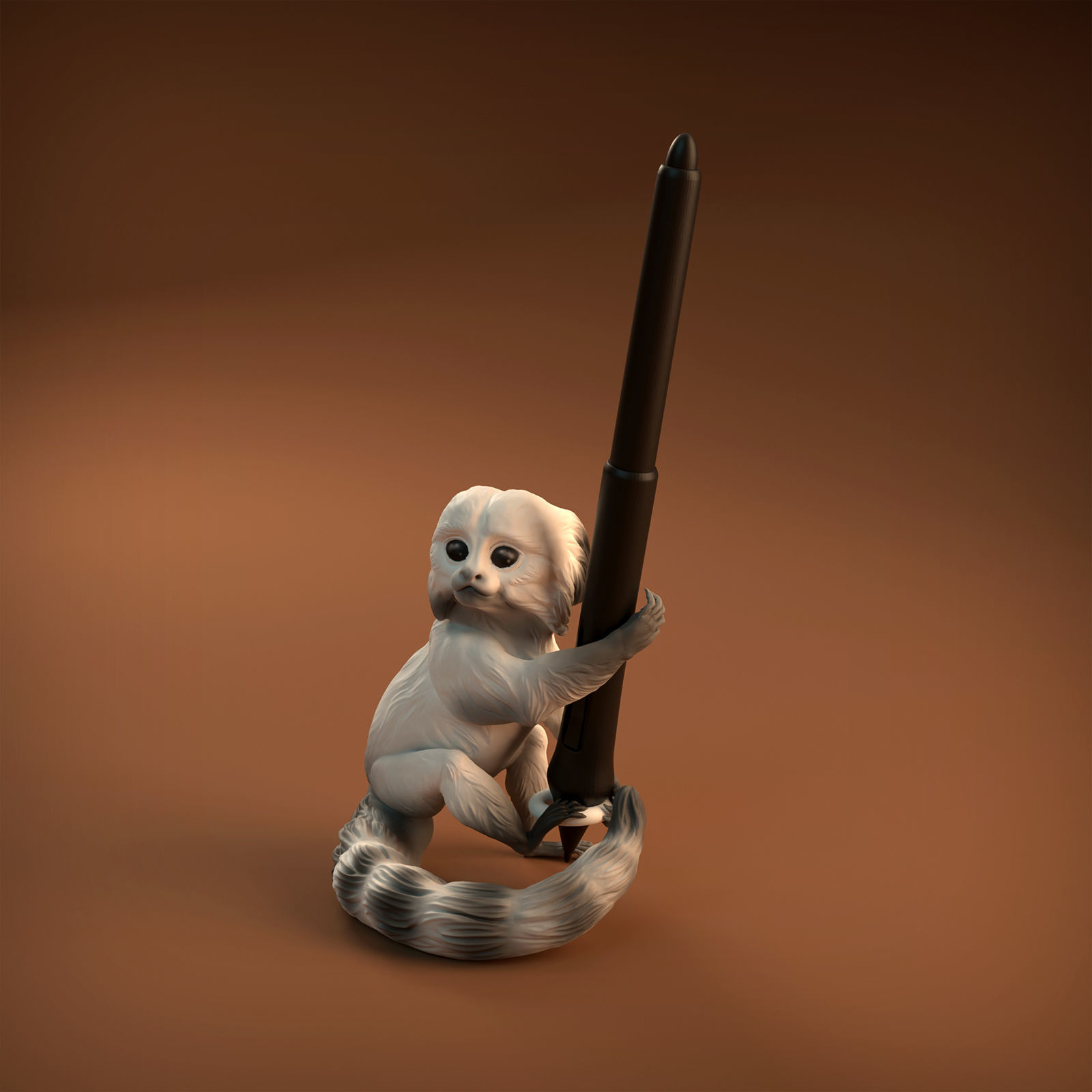 Pygmy Marmoset Pen Holder - Pre-Supported for 3D printing 3D print model_1