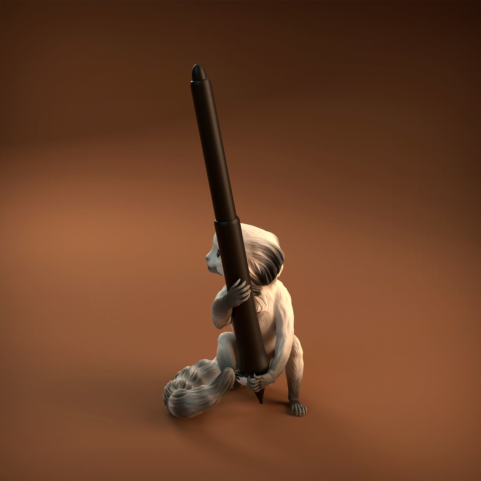 Pygmy Marmoset Pen Holder - Pre-Supported for 3D printing 3D print model_8