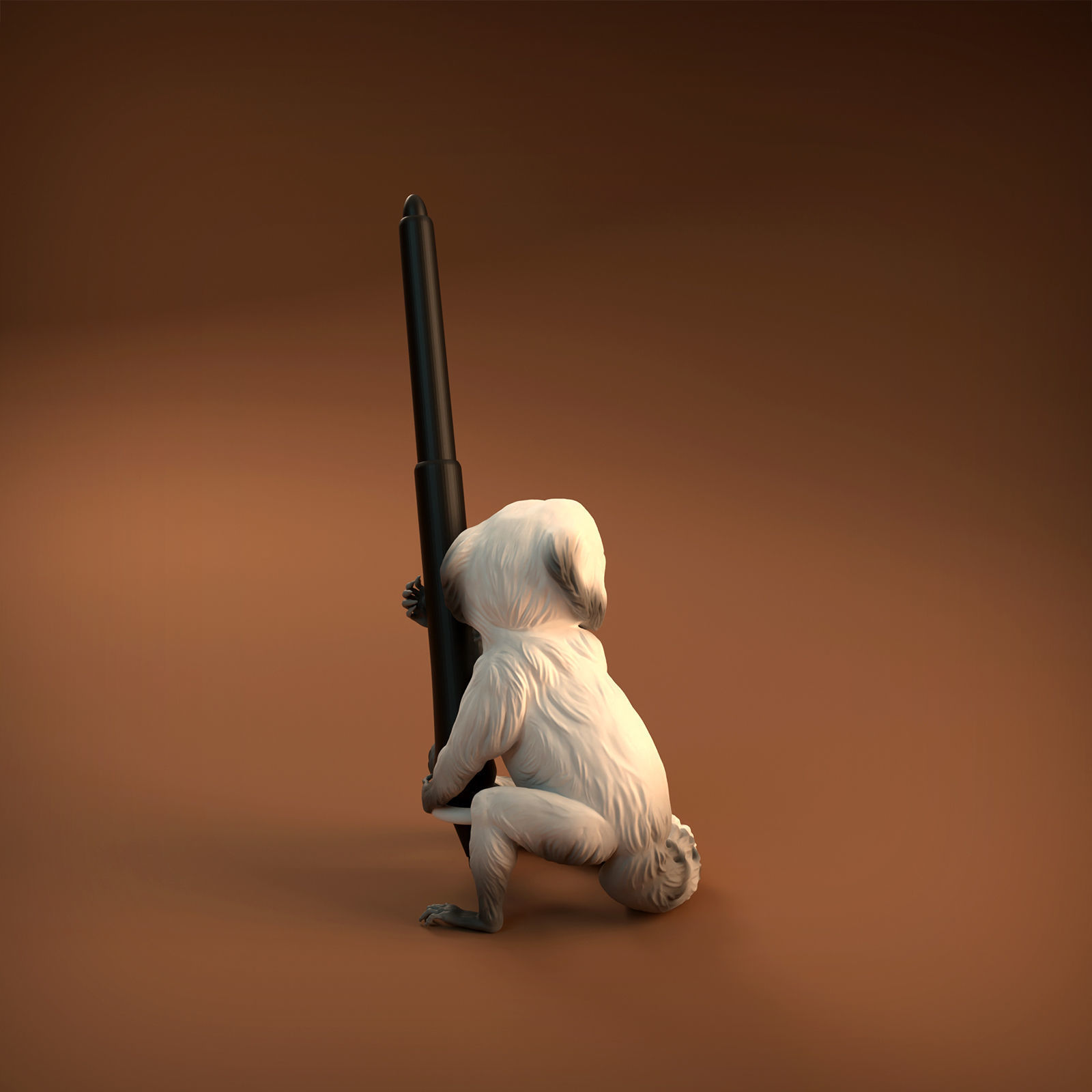Pygmy Marmoset Pen Holder - Pre-Supported for 3D printing 3D print model_6