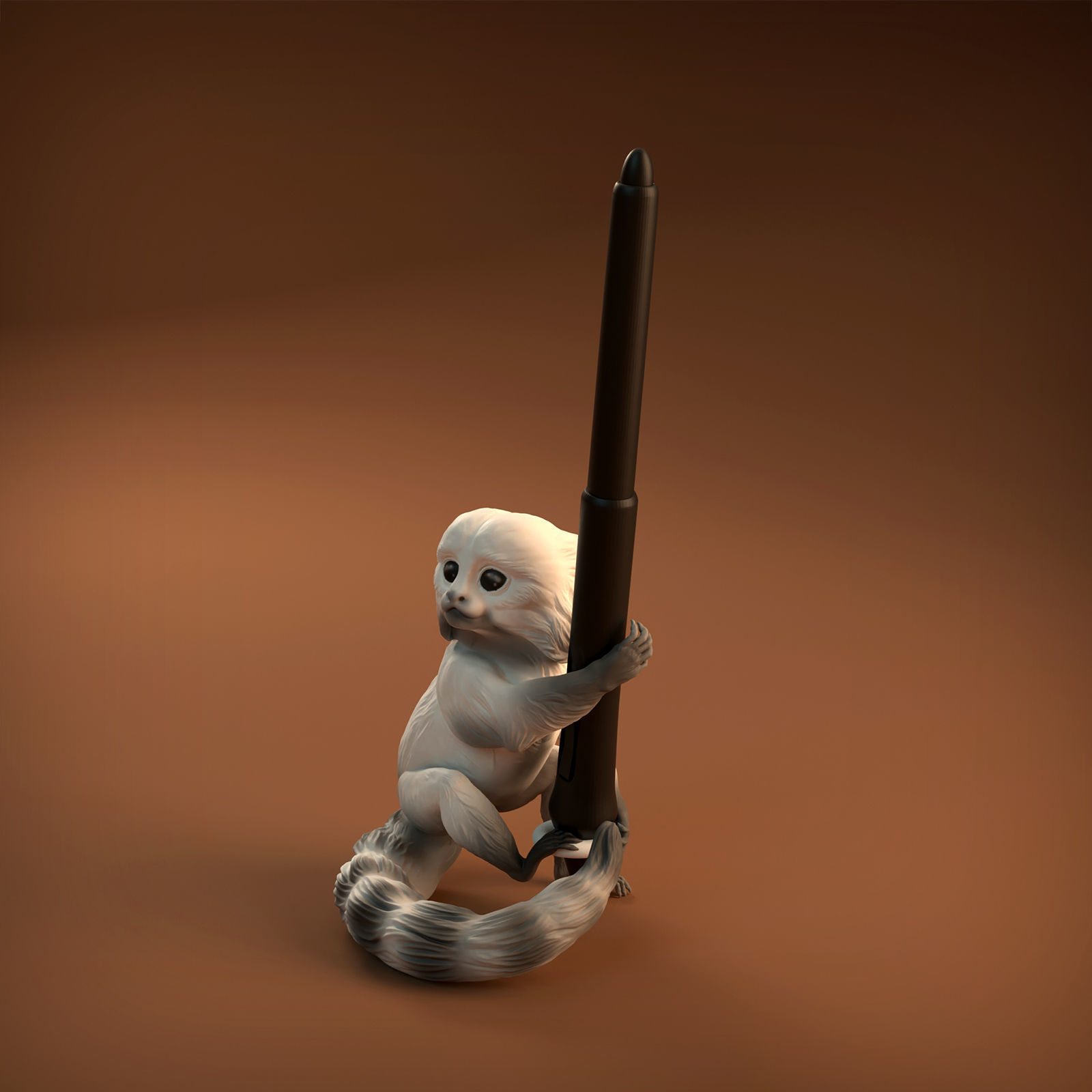 Pygmy Marmoset Pen Holder - Pre-Supported for 3D printing 3D print model_9