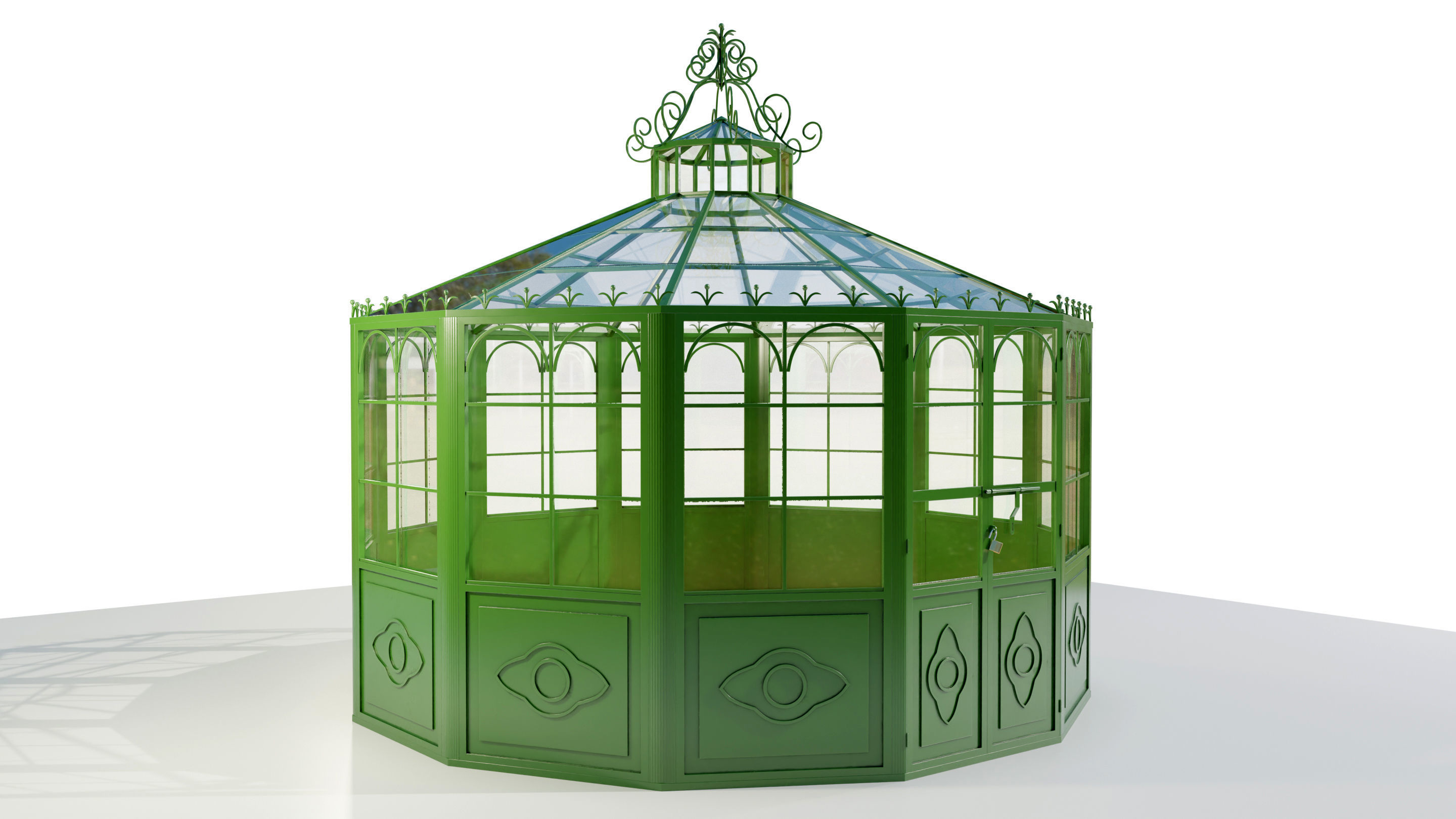 Italian Wrought Iron Greenhouse 2 3D model_6