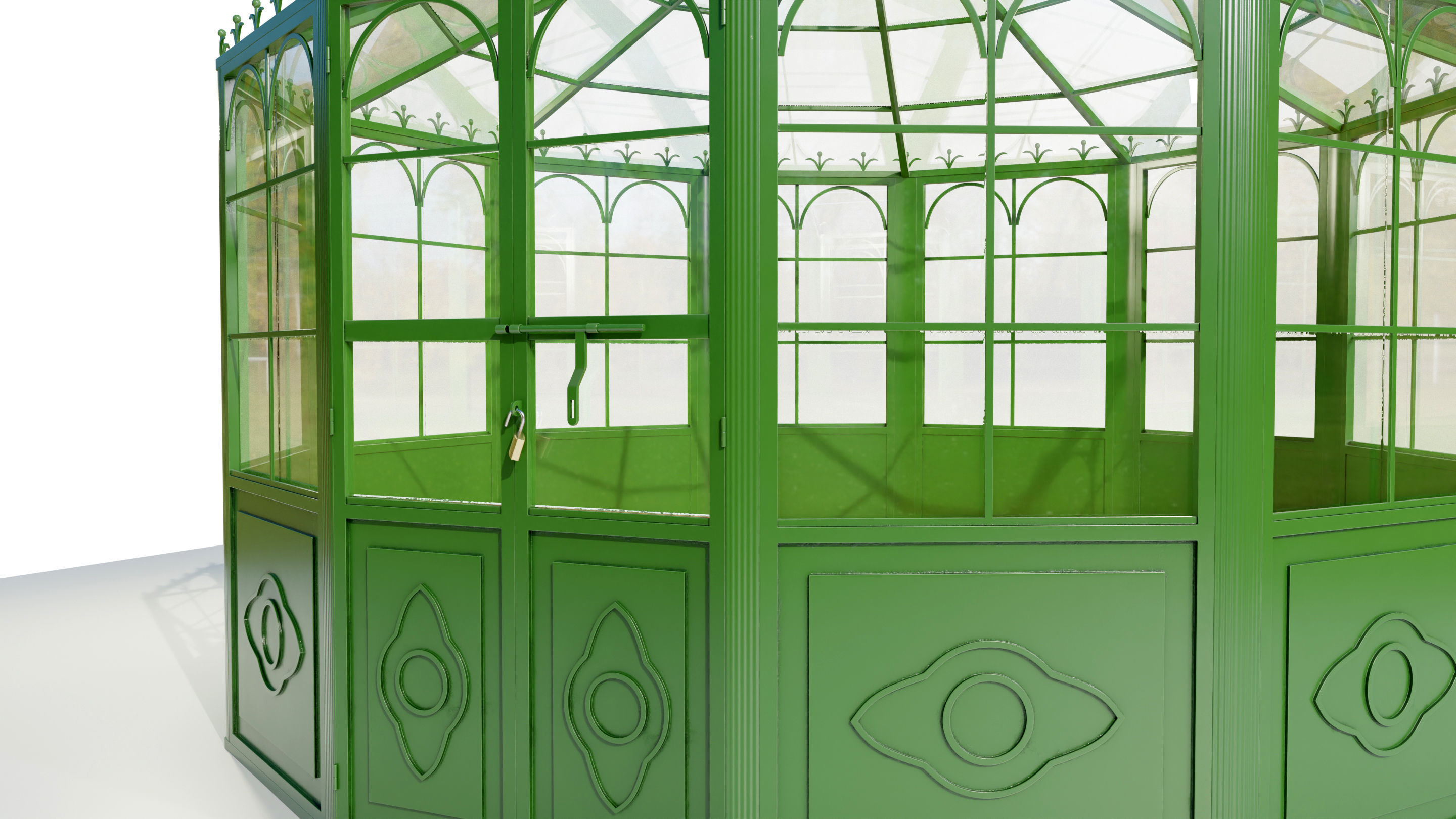 Italian Wrought Iron Greenhouse 2 3D model_7