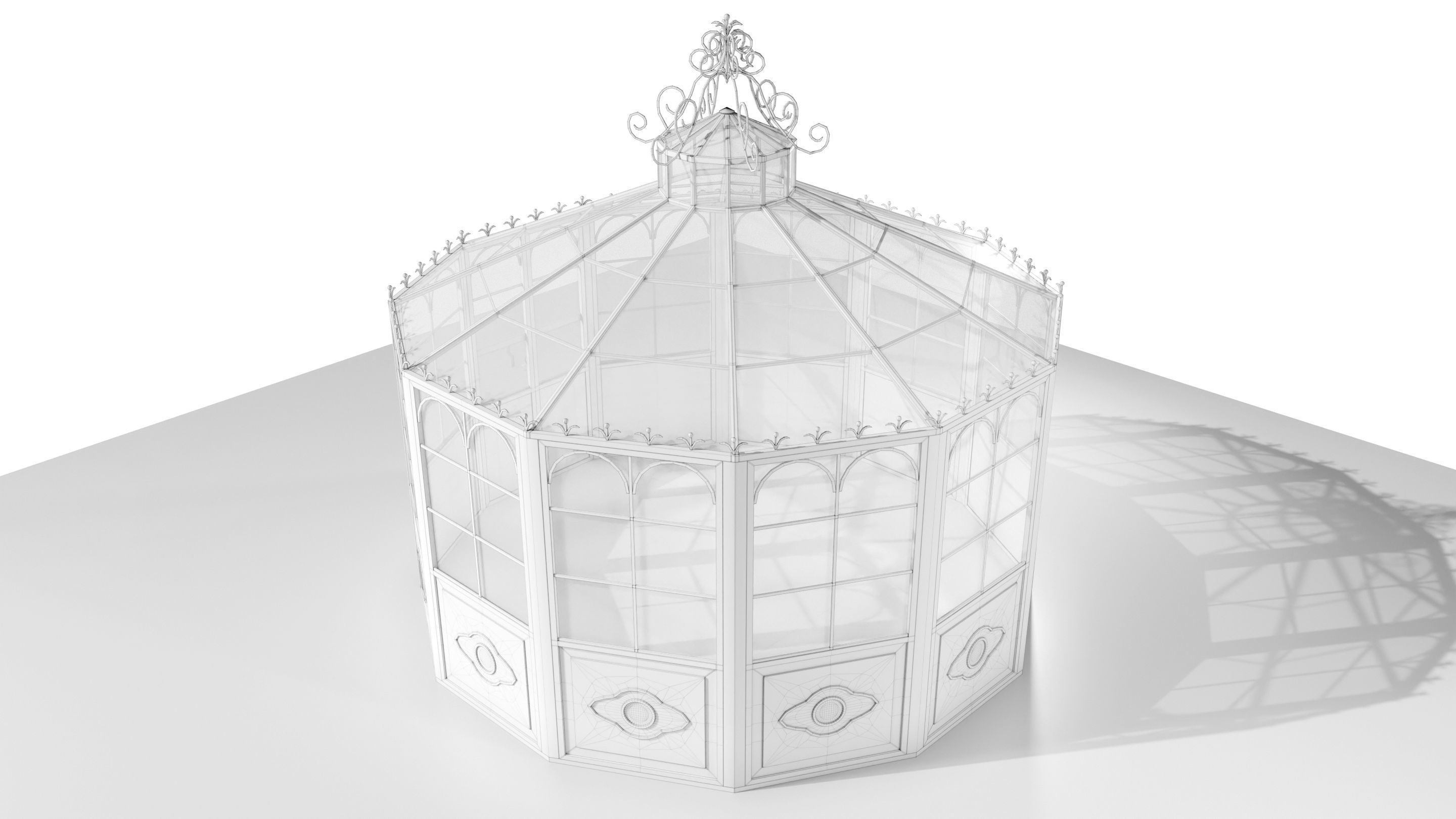 Italian Wrought Iron Greenhouse 2 3D model_14
