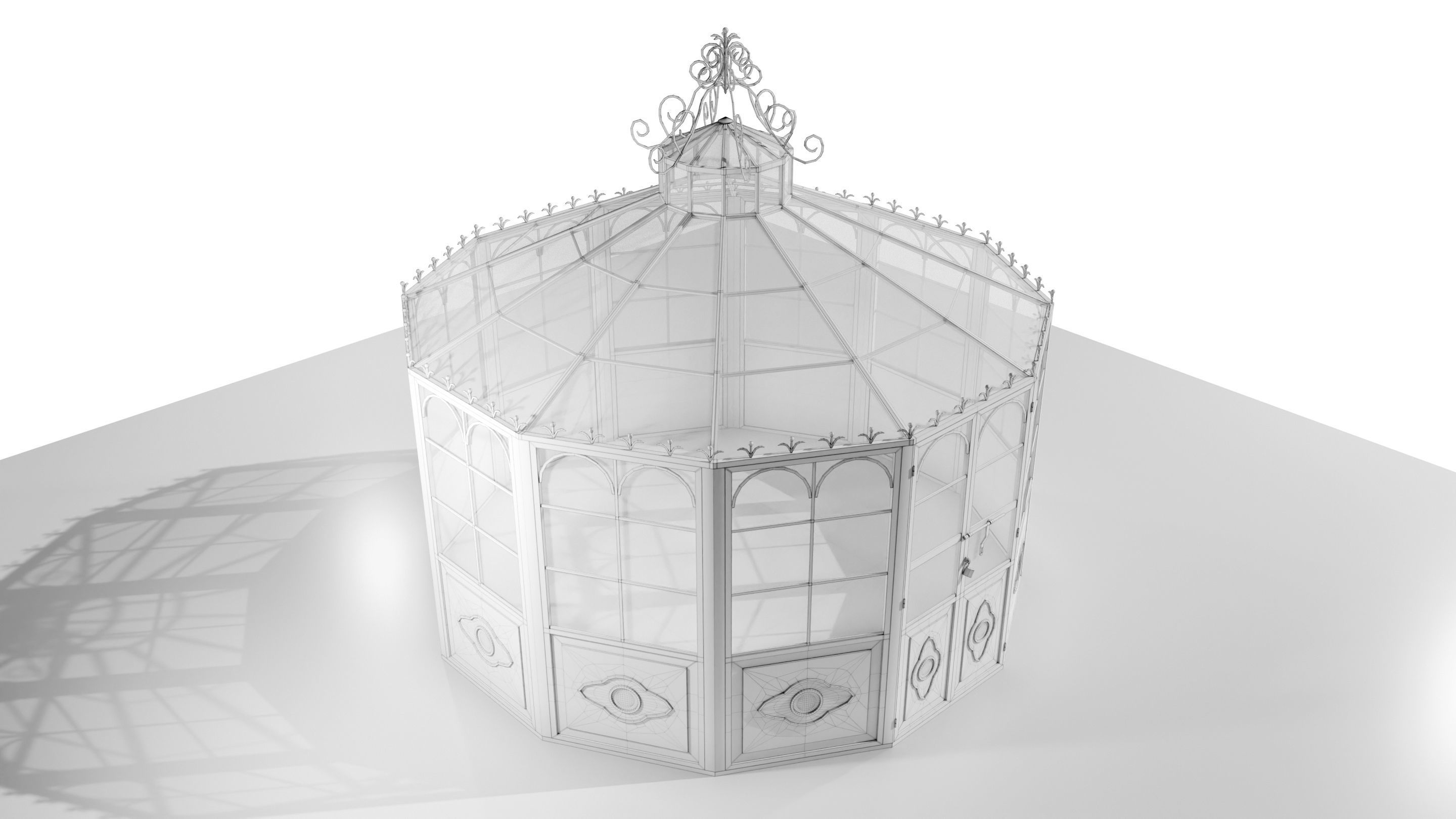 Italian Wrought Iron Greenhouse 2 3D model_12
