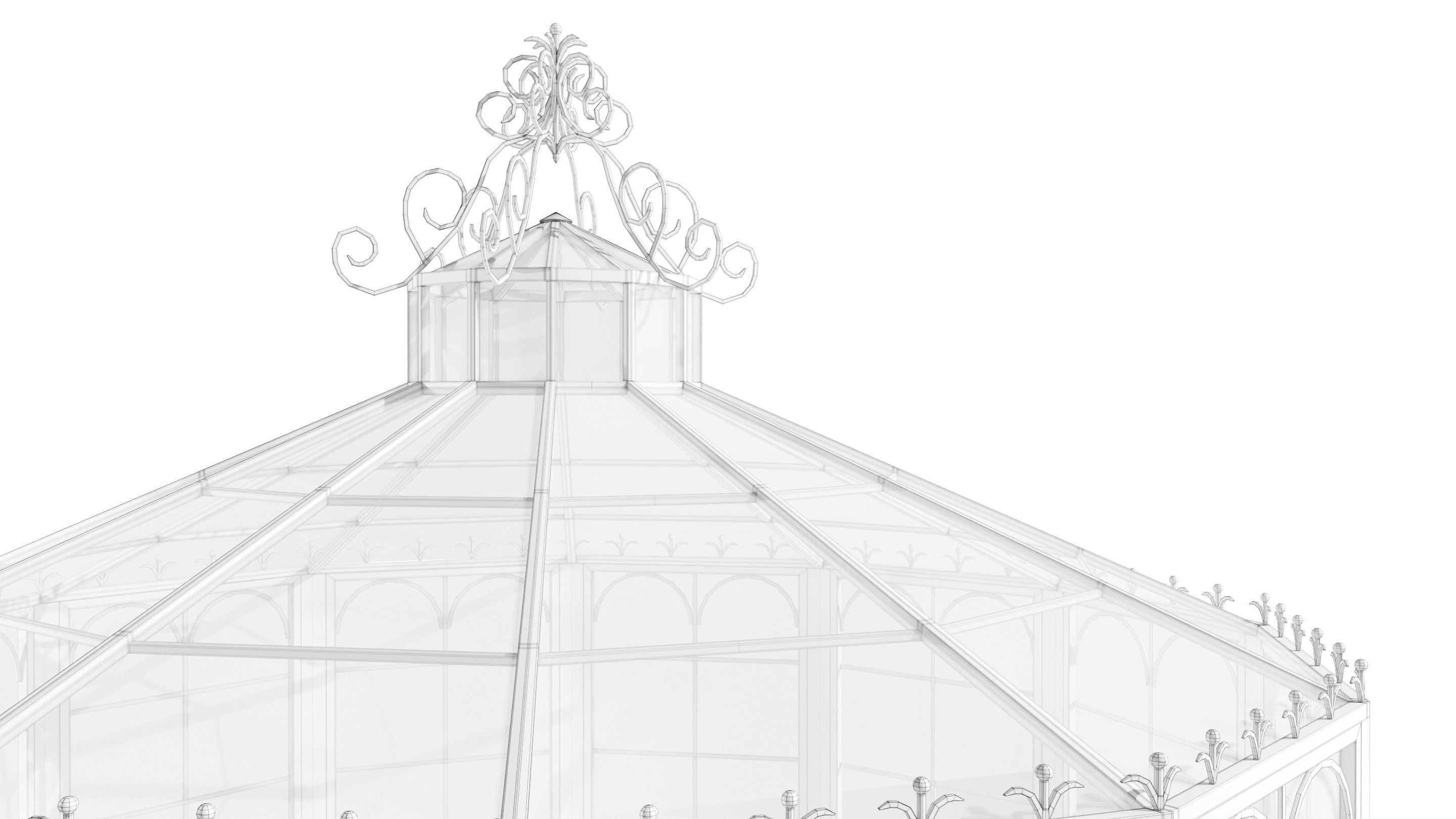 Italian Wrought Iron Greenhouse 2 3D model_18