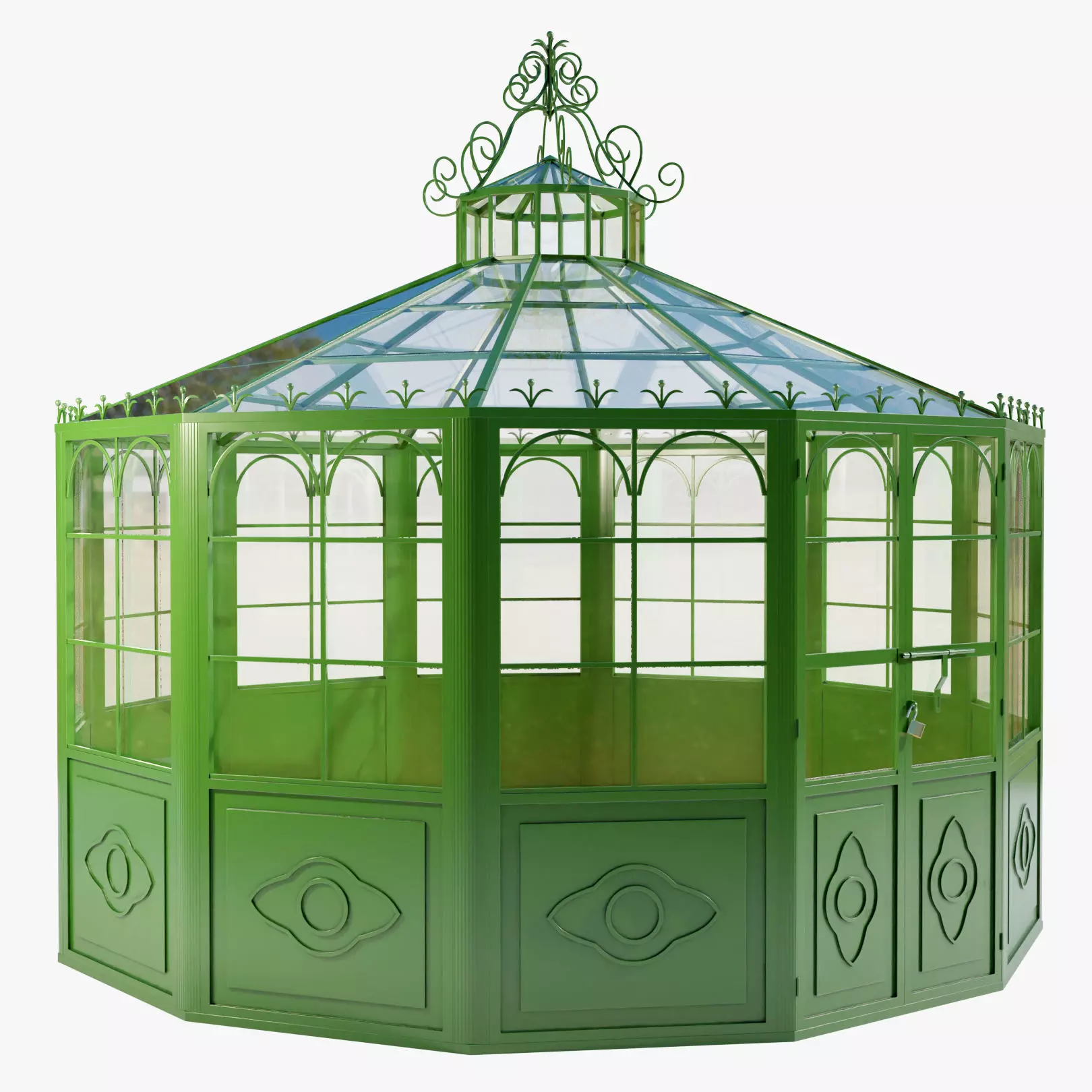 Italian Wrought Iron Greenhouse 2 3D model_0