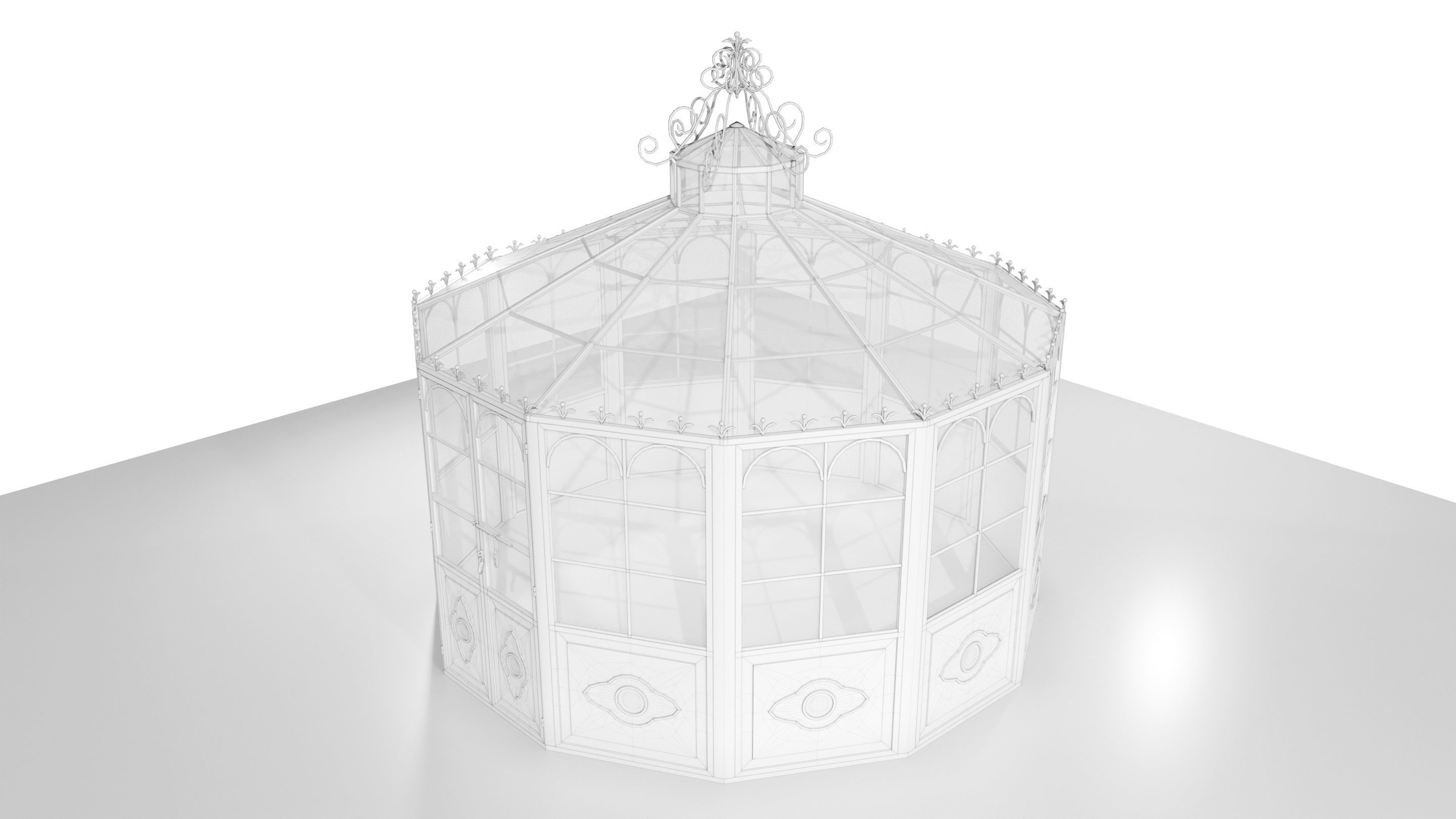 Italian Wrought Iron Greenhouse 2 3D model_13
