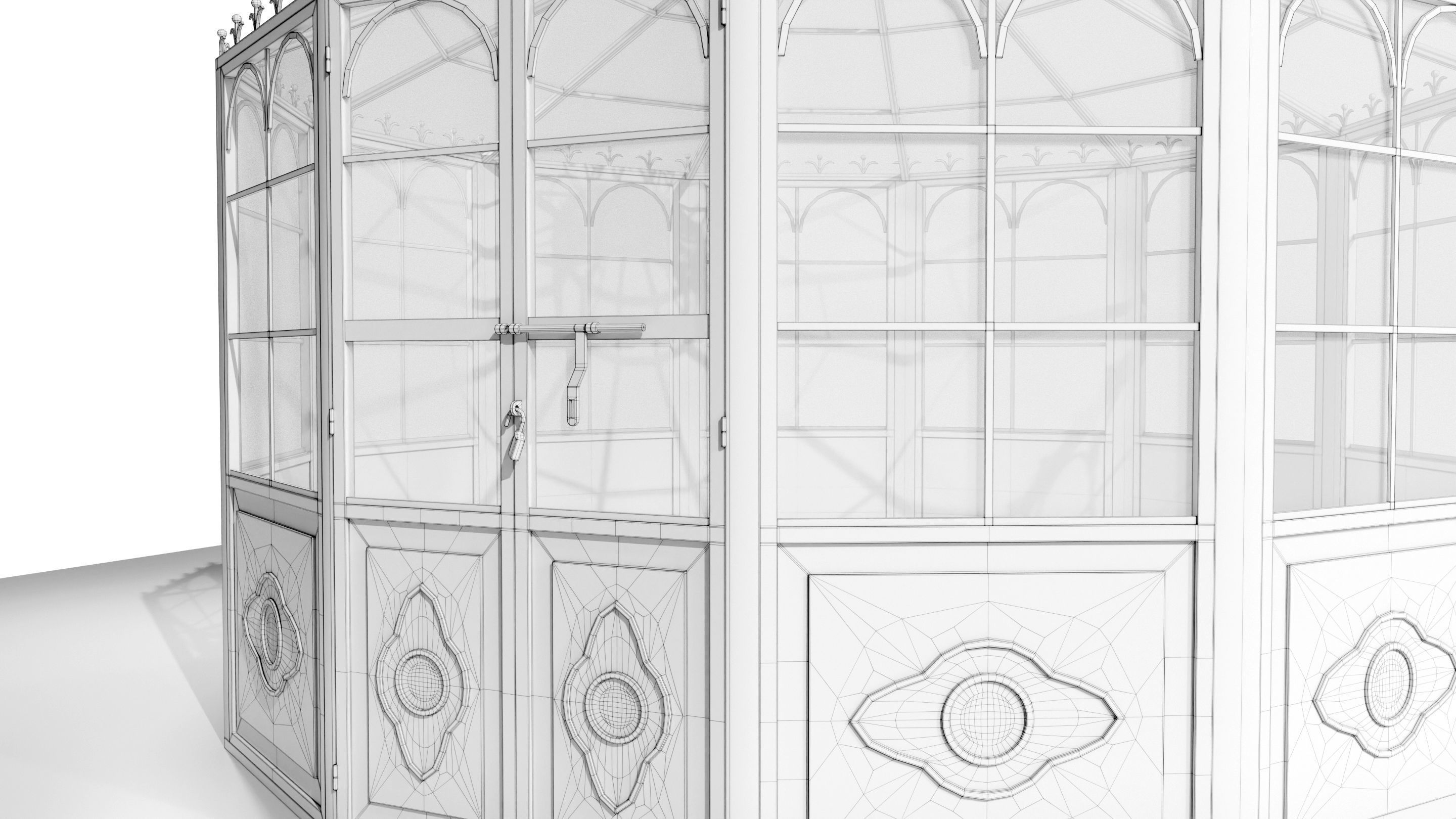Italian Wrought Iron Greenhouse 2 3D model_17