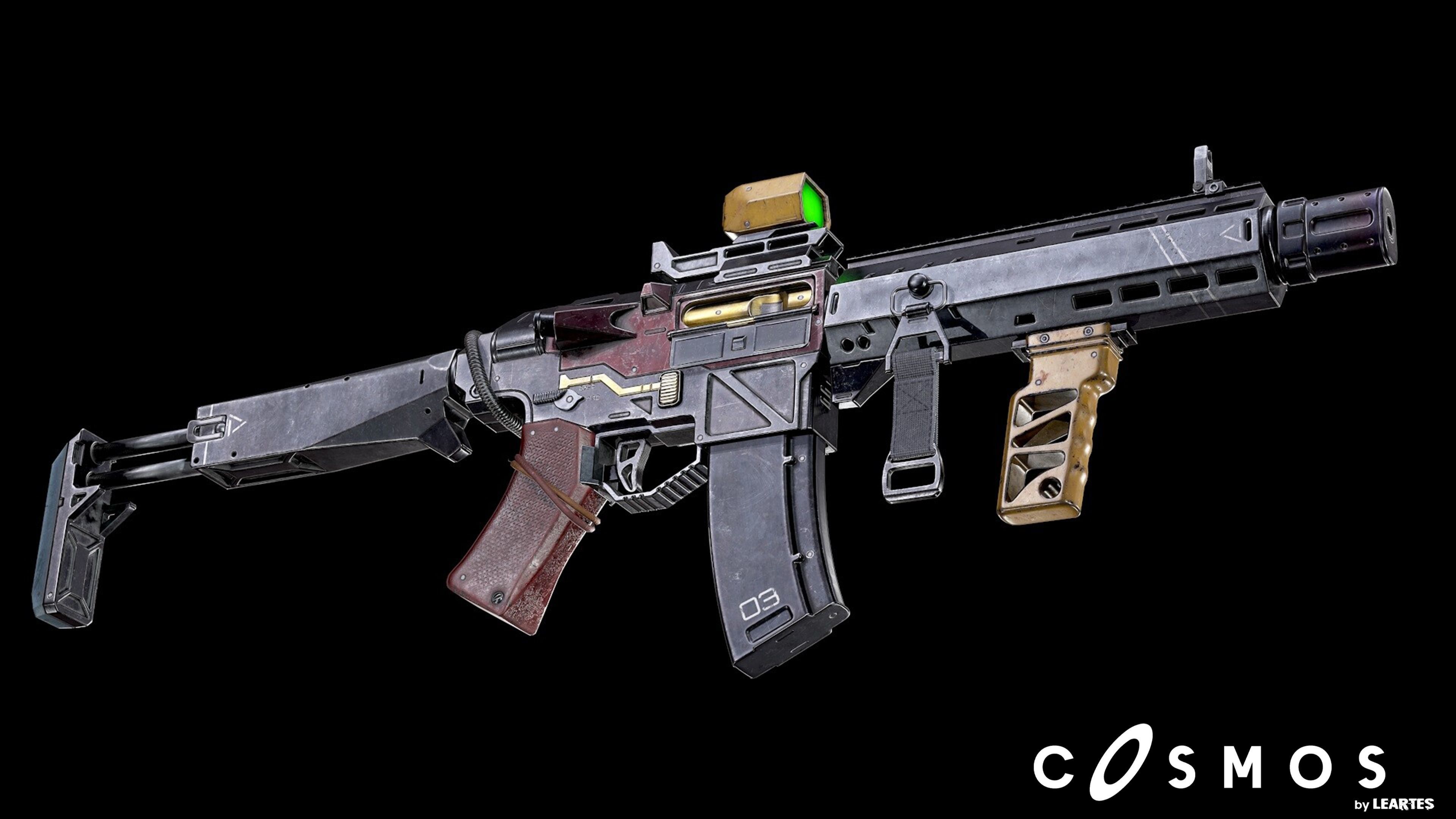 The ROF-12 gun Low-poly 3D model_1