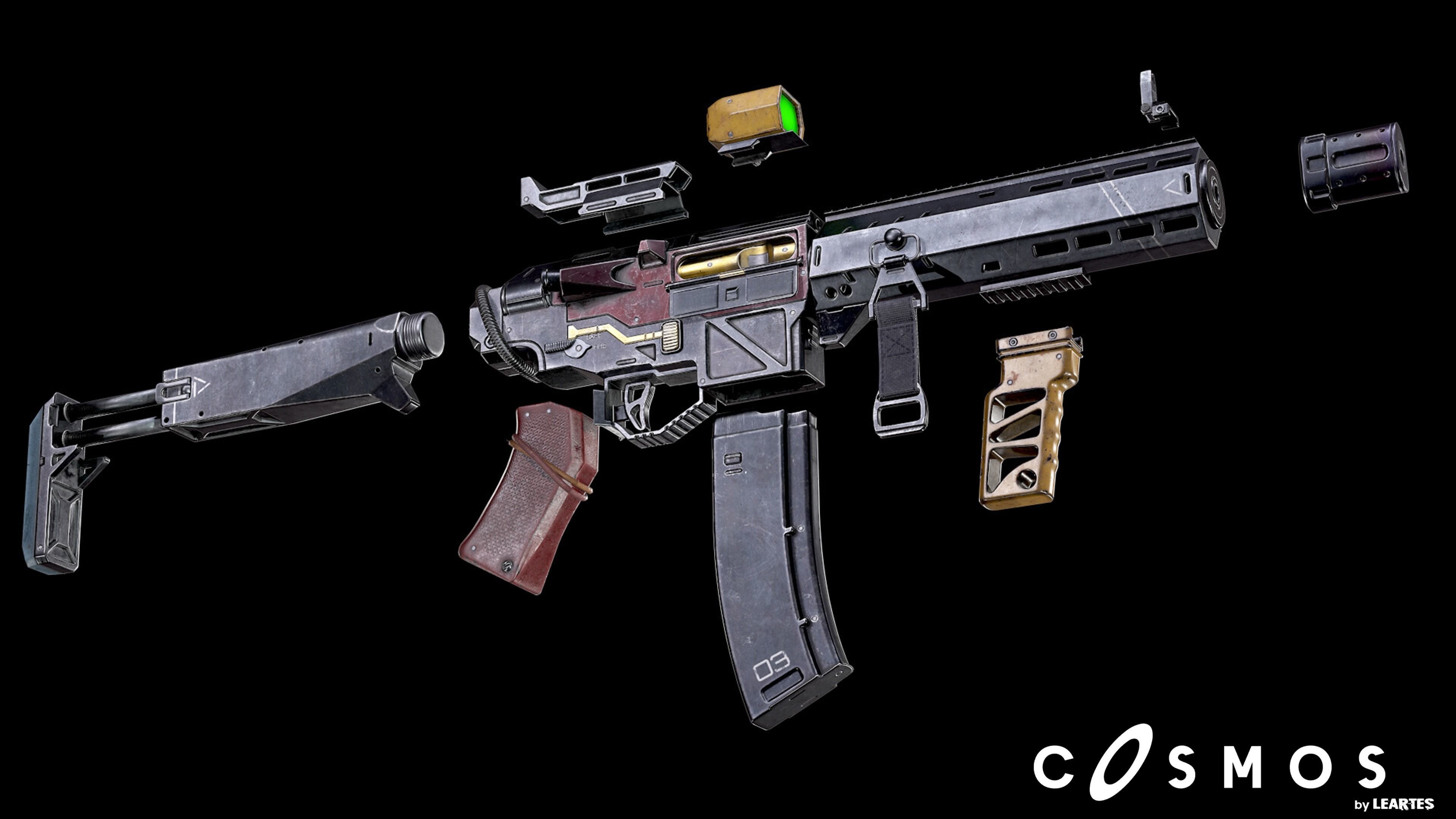 The ROF-12 gun Low-poly 3D model_6