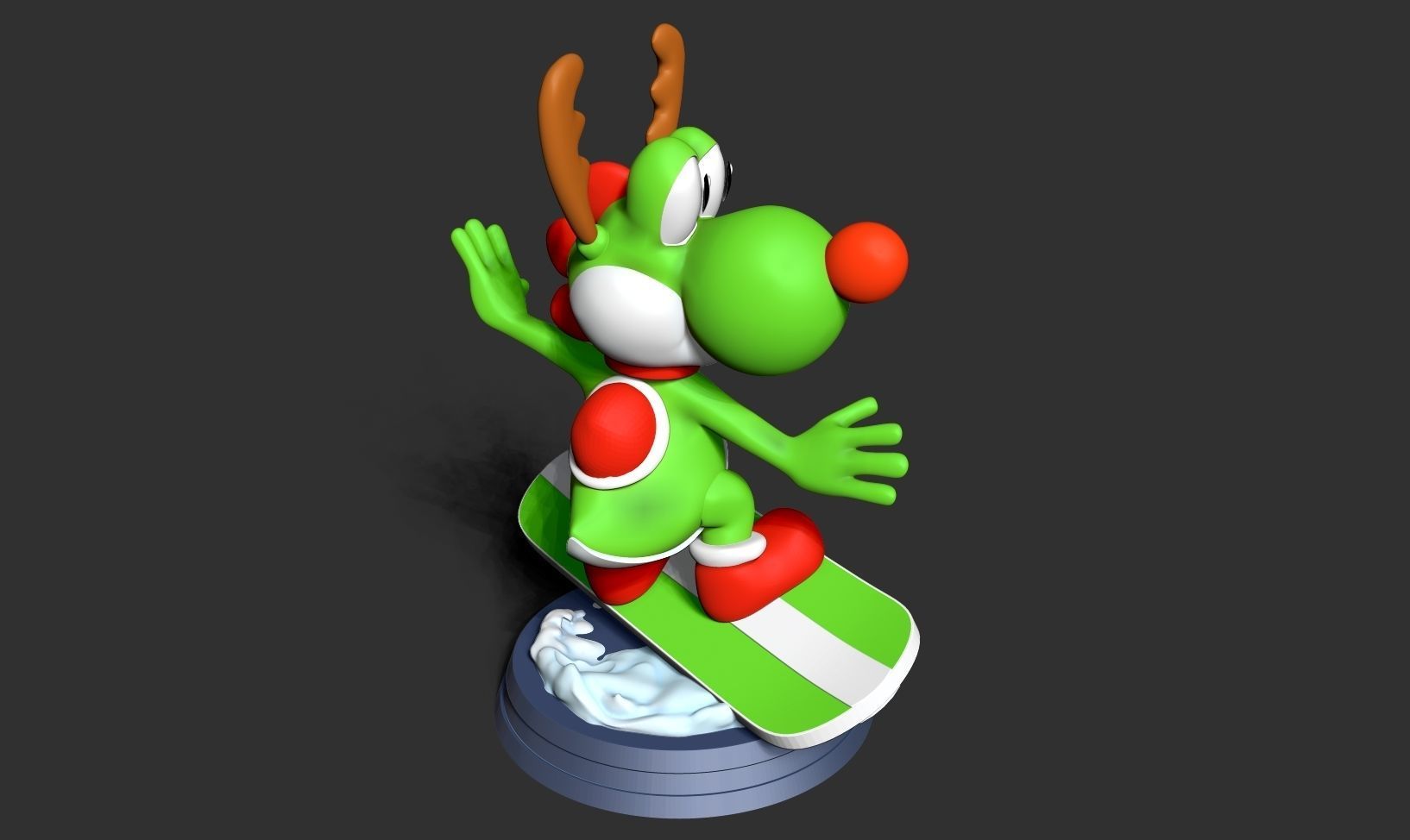 Yoshi with Christmas 3D print model_16