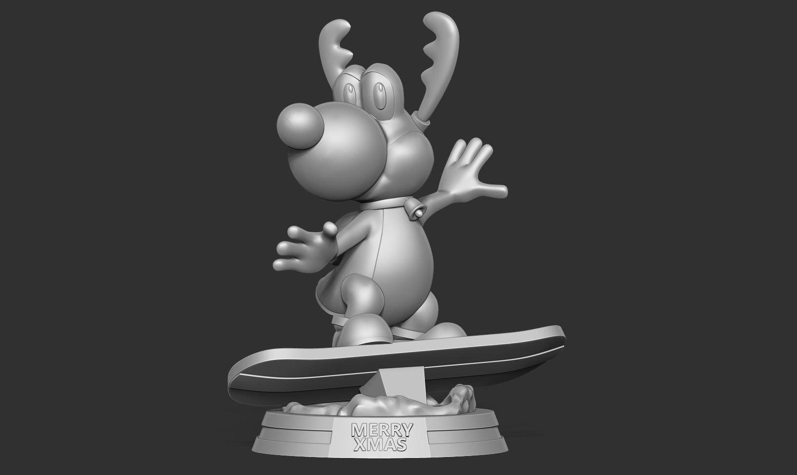 Yoshi with Christmas 3D print model_7