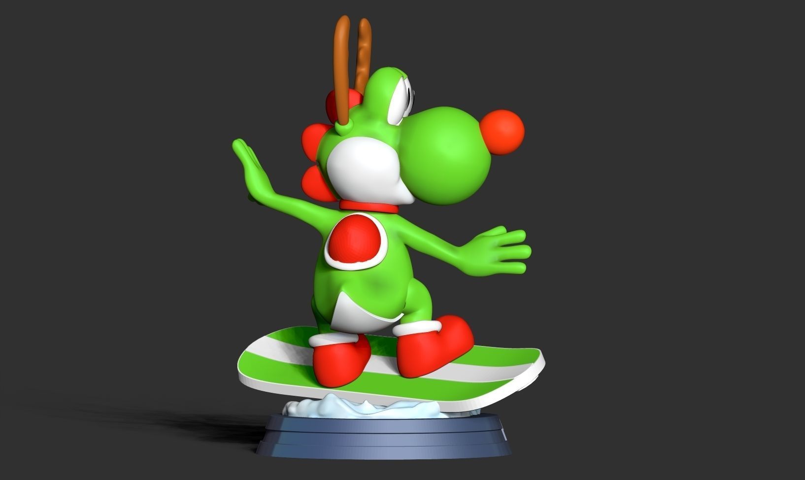 Yoshi with Christmas 3D print model_8