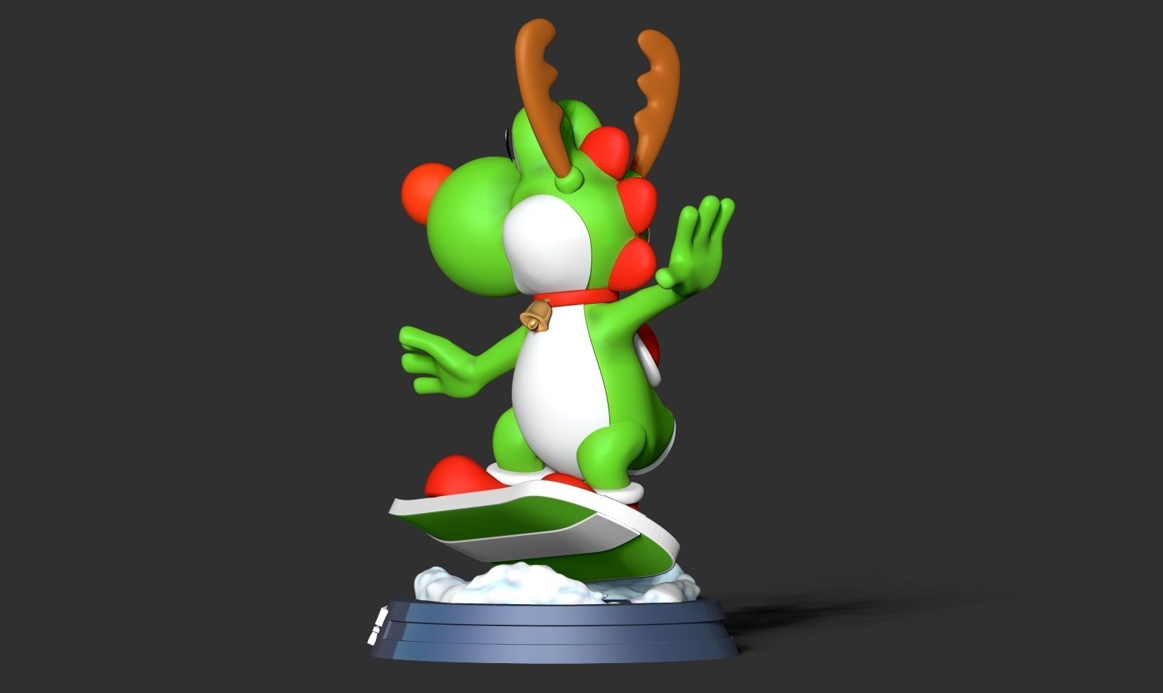 Yoshi with Christmas 3D print model_12