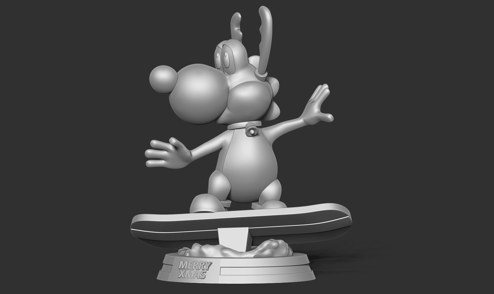 Yoshi with Christmas 3D print model_9