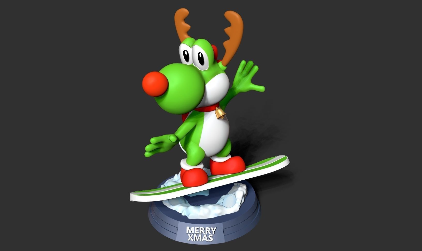 Yoshi with Christmas 3D print model_14