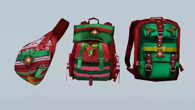 Bag 3x BackPack christmas 