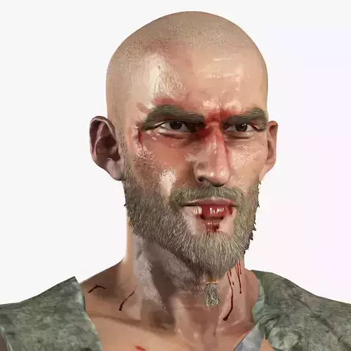 3D warrior model ready for animation 