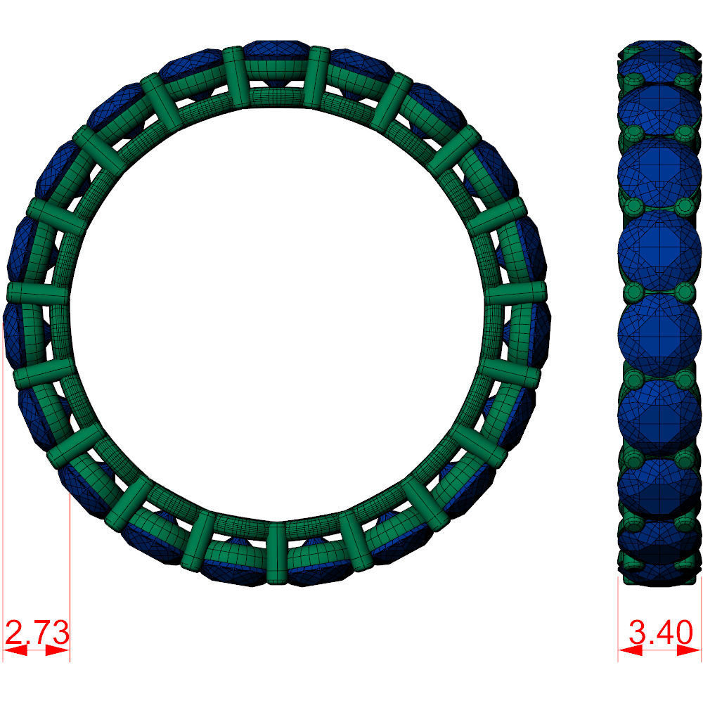 Eternity Band Diamond Ring 15pt 3D print model_7