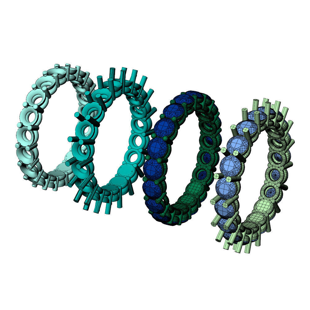 Eternity Band Diamond Ring 15pt 3D print model_8