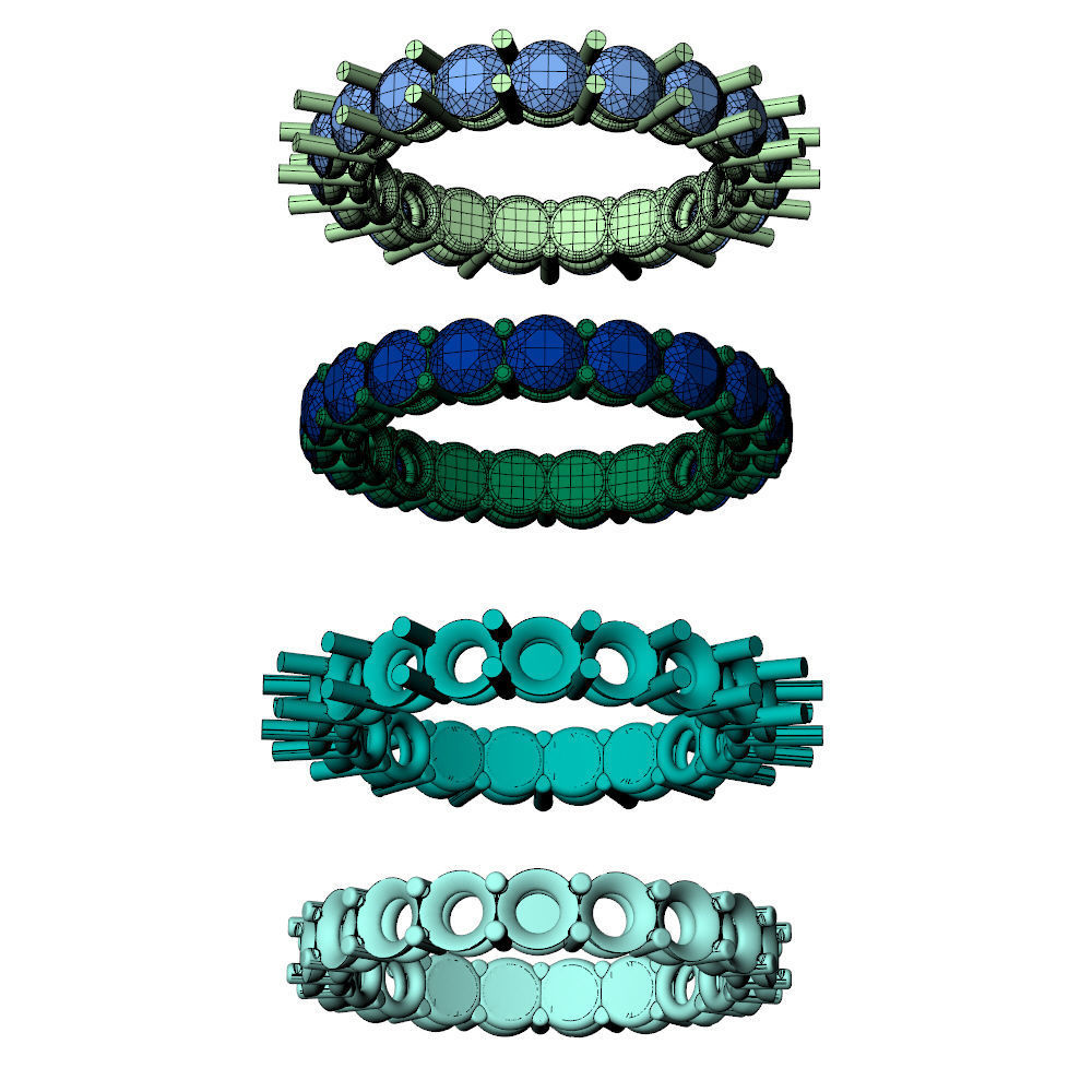 Eternity Band Diamond Ring 15pt 3D print model_13