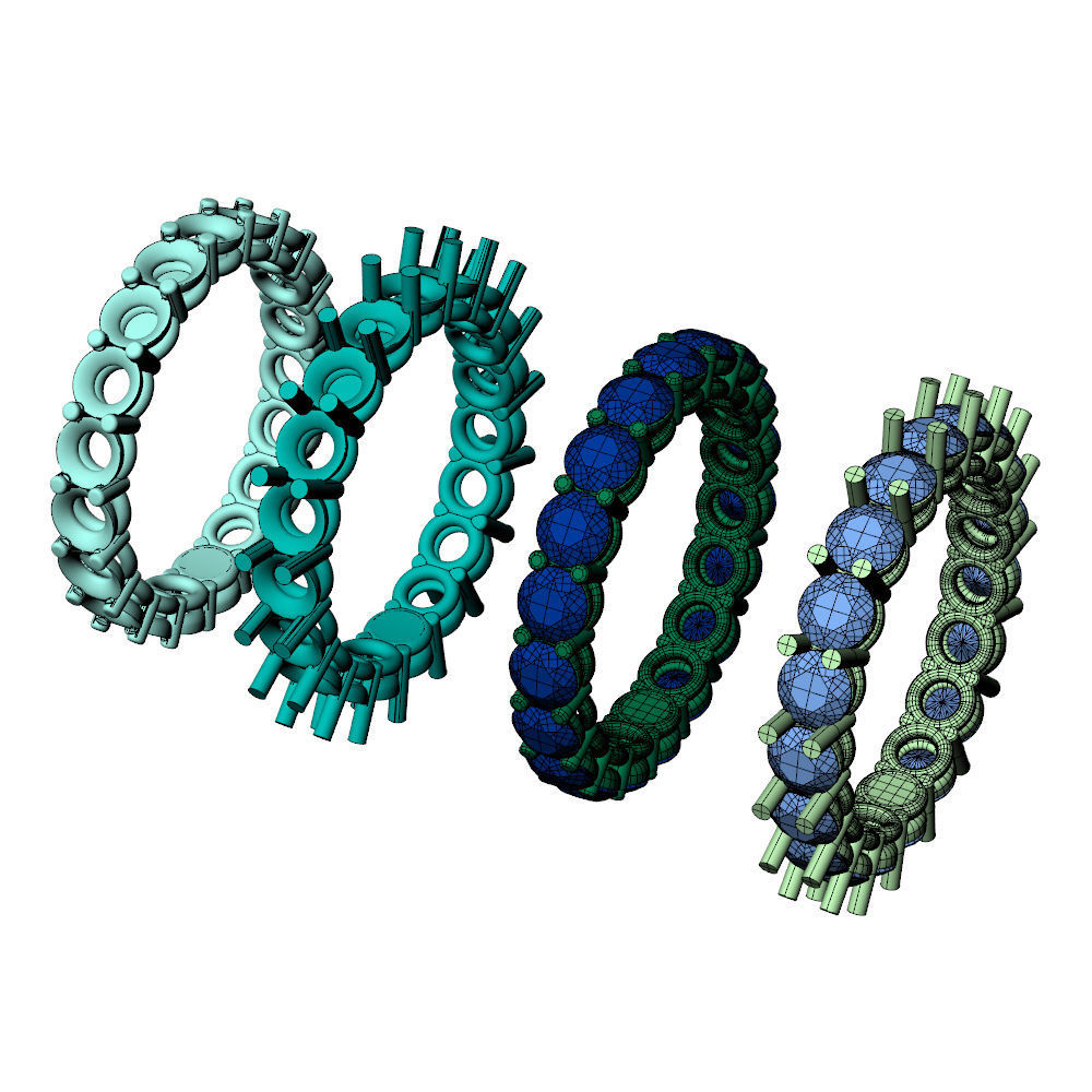 Eternity Band Diamond Ring 15pt 3D print model_15