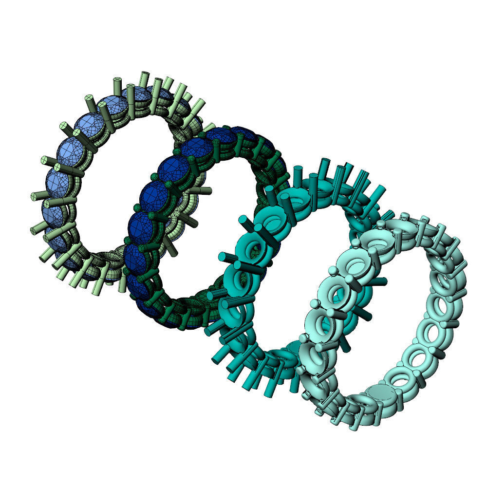 Eternity Band Diamond Ring 15pt 3D print model_16