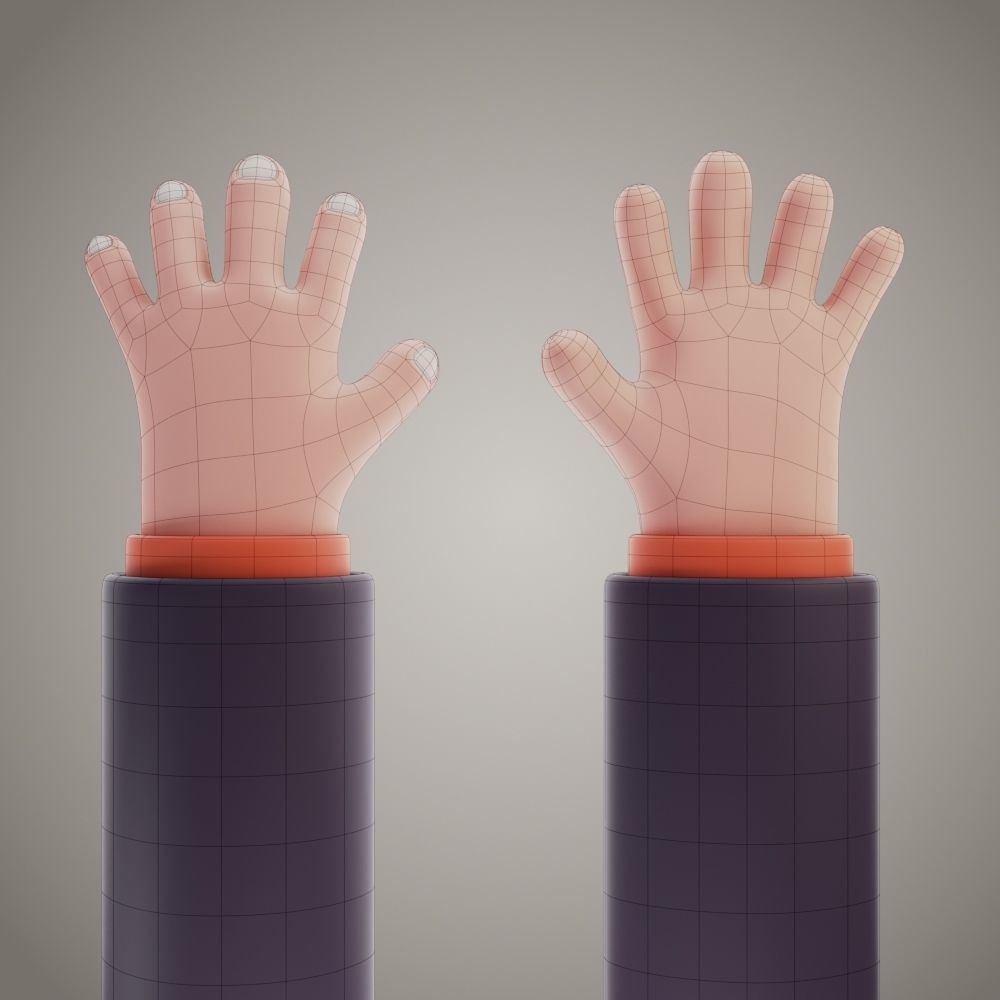 Stylized hand 3D model_4