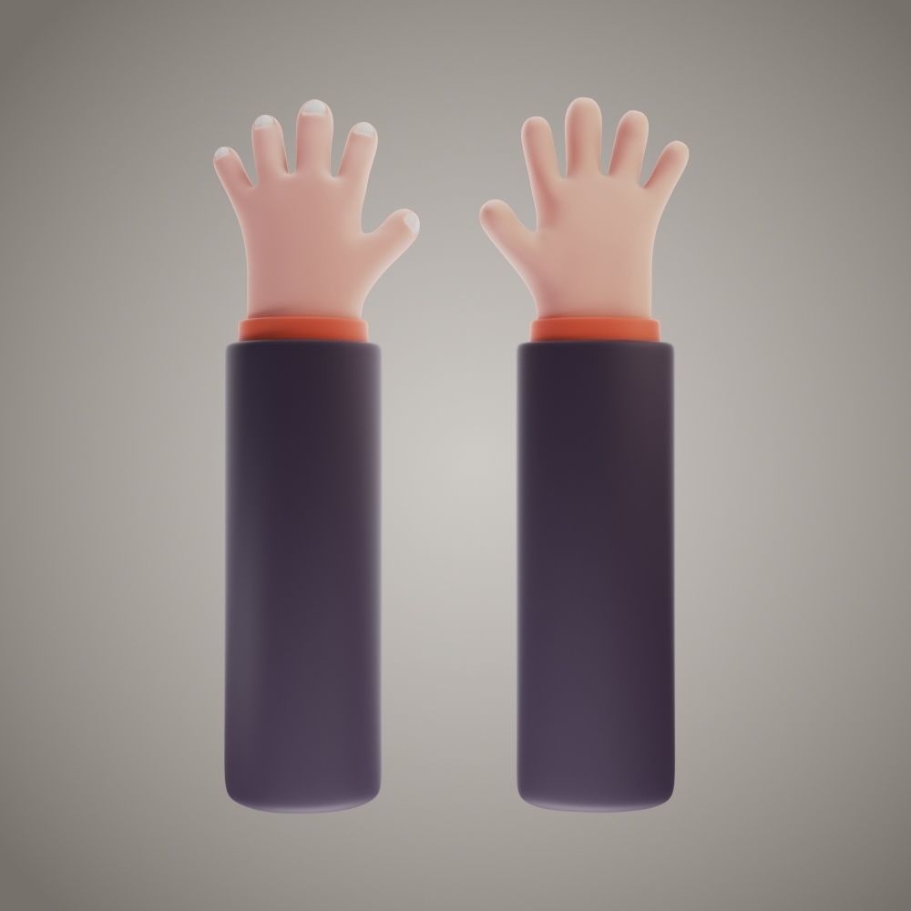 Stylized hand 3D model_0