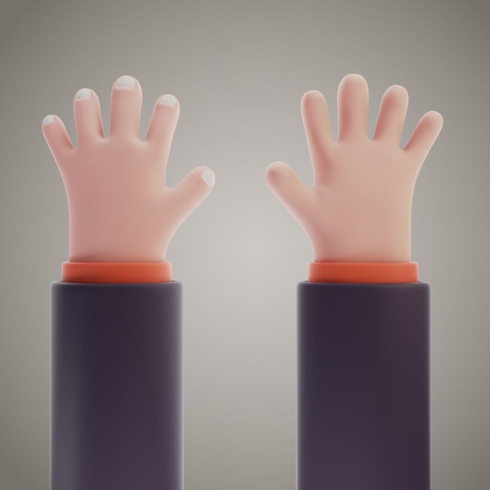 Stylized hand 3D model_1