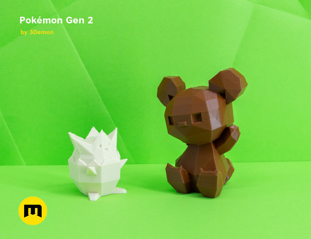 Pokemon Second Generation Low Poly 3D print model_17
