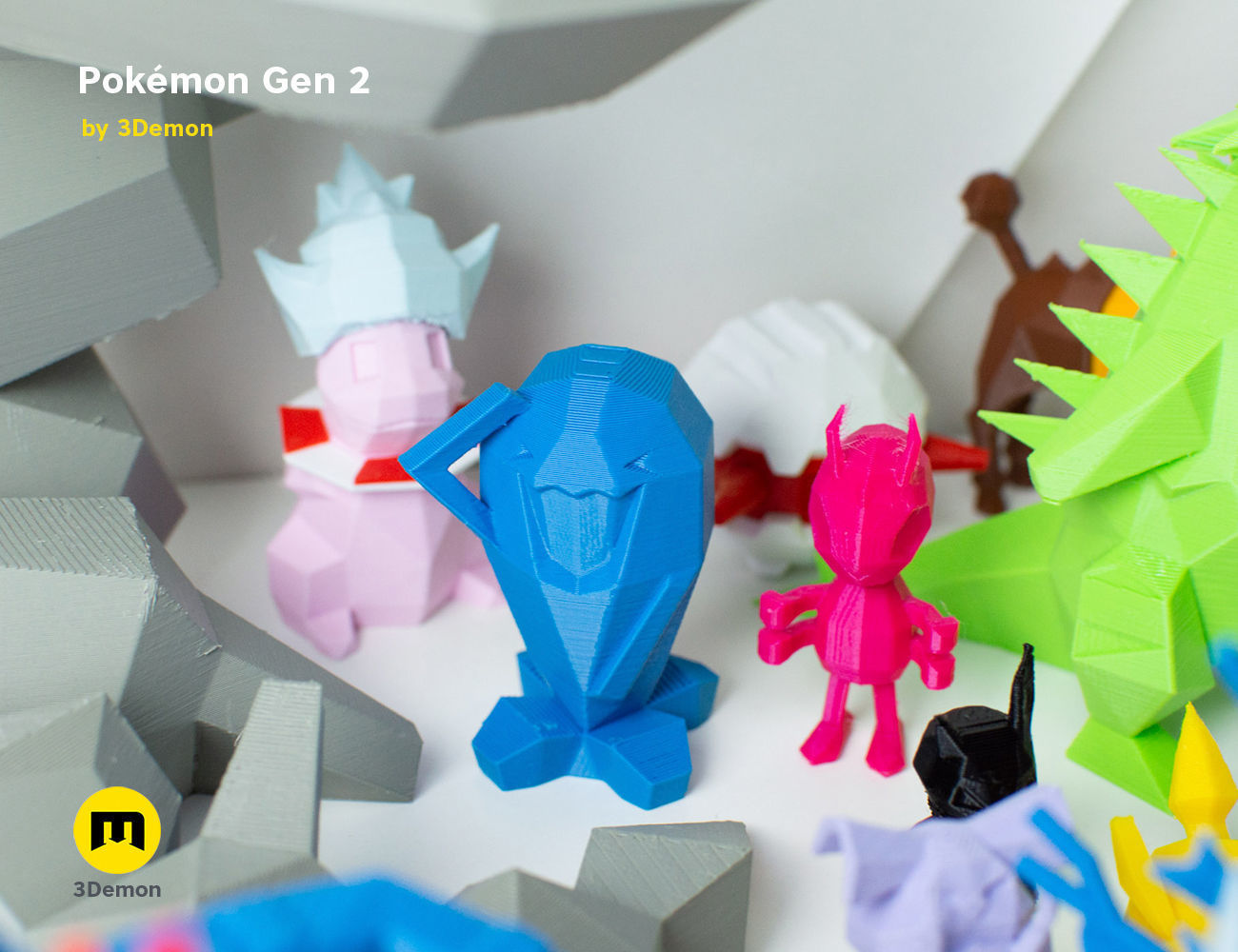 Pokemon Second Generation Low Poly 3D print model_64