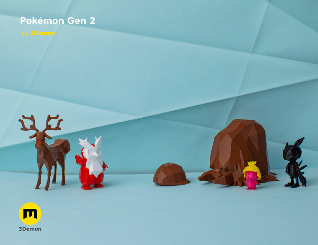 Pokemon Second Generation Low Poly 3D print model_50
