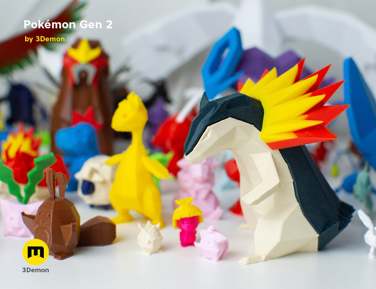 Pokemon Second Generation Low Poly 3D print model_63