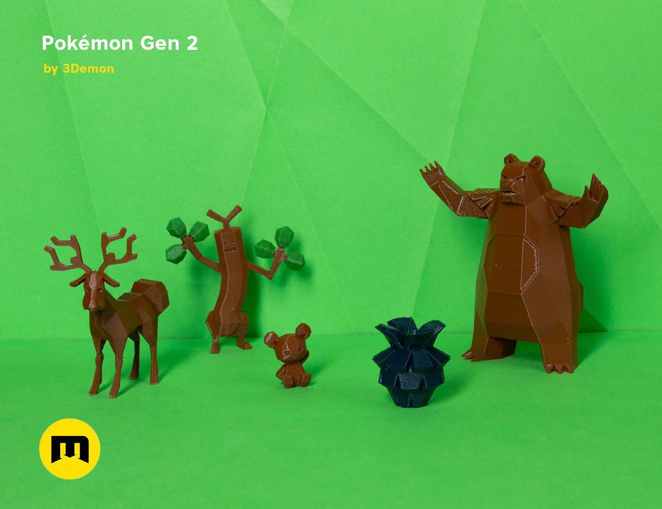 Pokemon Second Generation Low Poly 3D print model_44