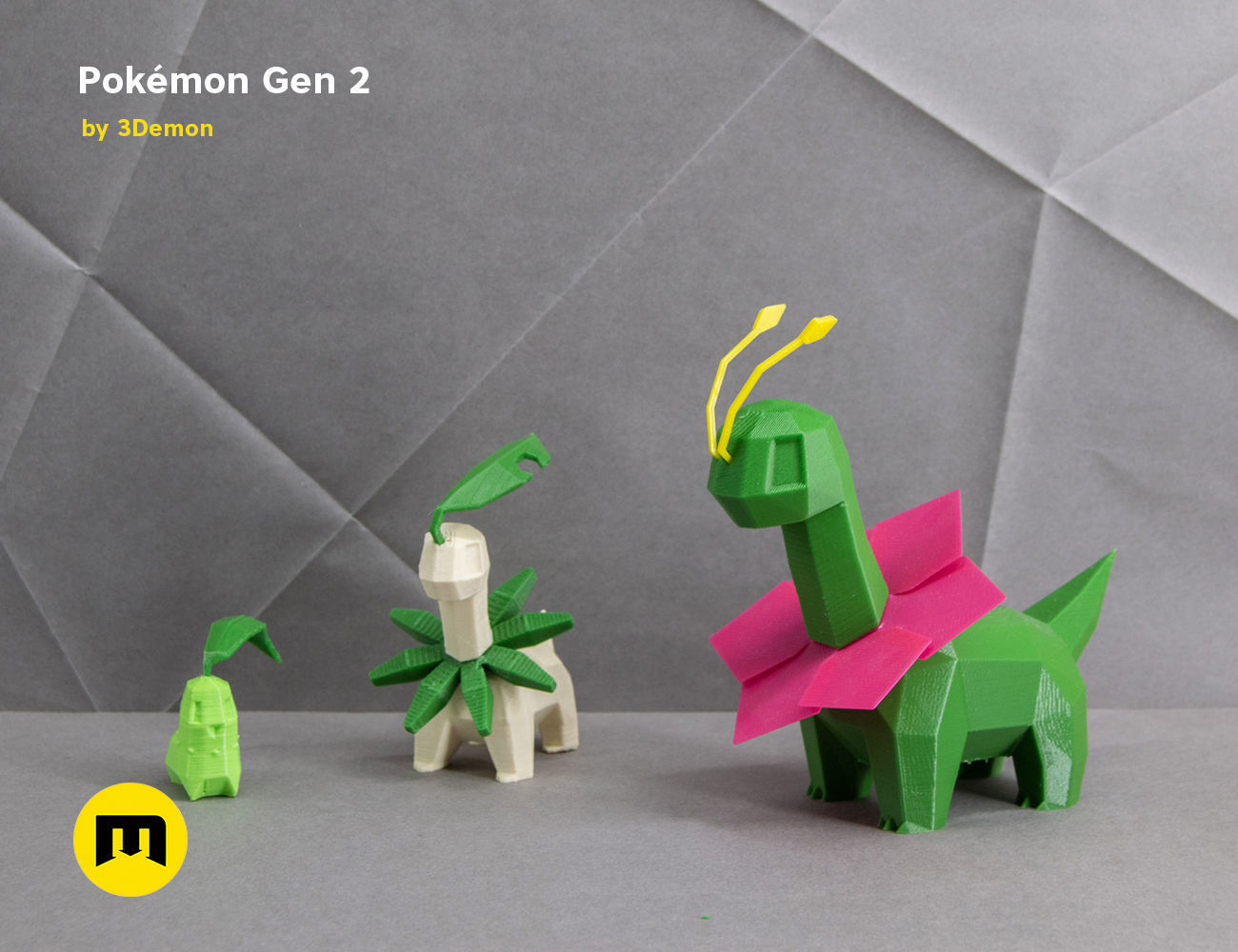 Pokemon Second Generation Low Poly 3D print model_3