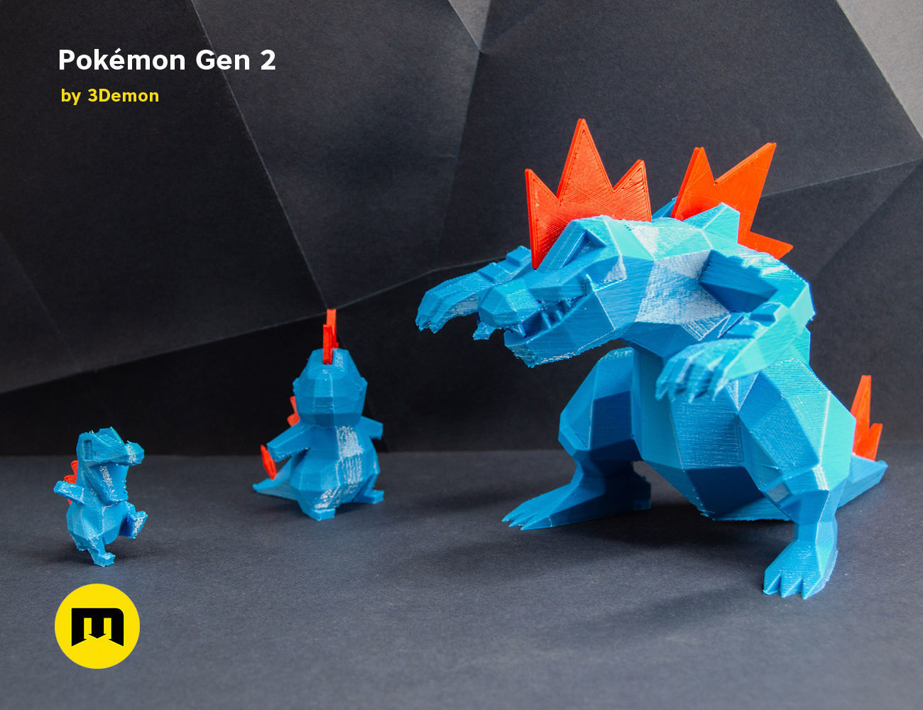 Pokemon Second Generation Low Poly 3D print model_2