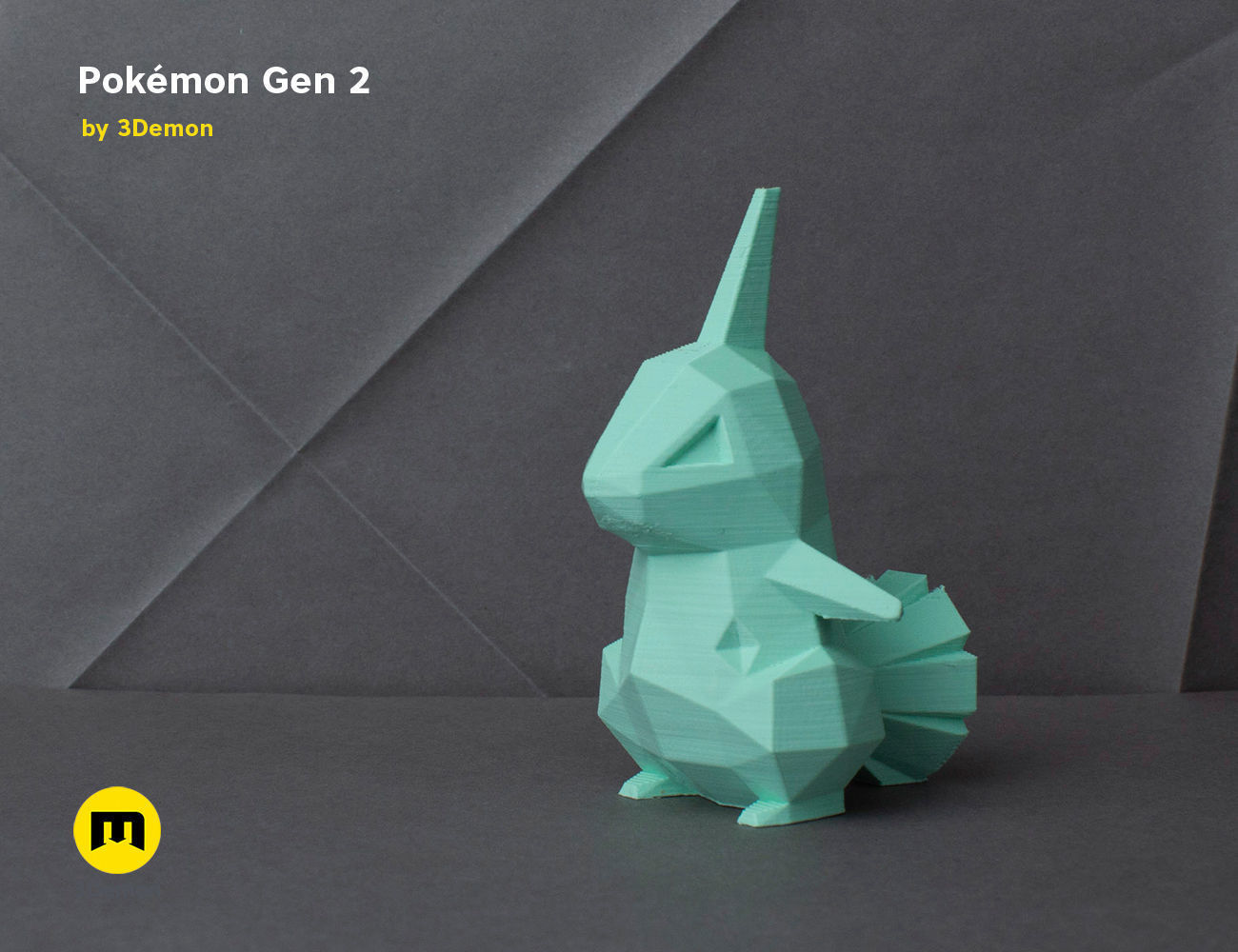 Pokemon Second Generation Low Poly 3D print model_7