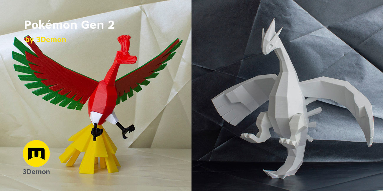 Pokemon Second Generation Low Poly 3D print model_1