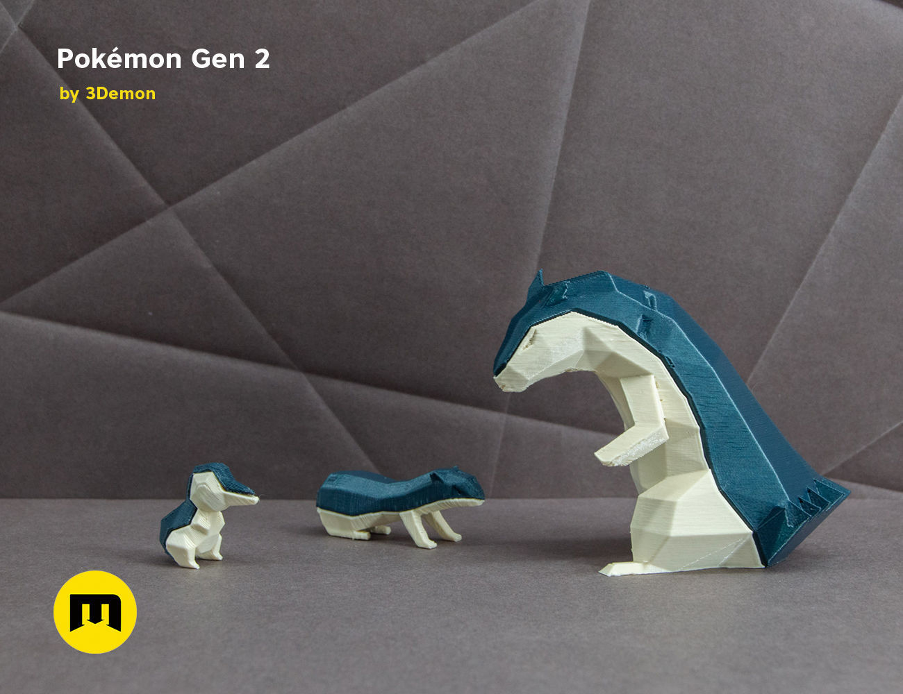 Pokemon Second Generation Low Poly 3D print model_4