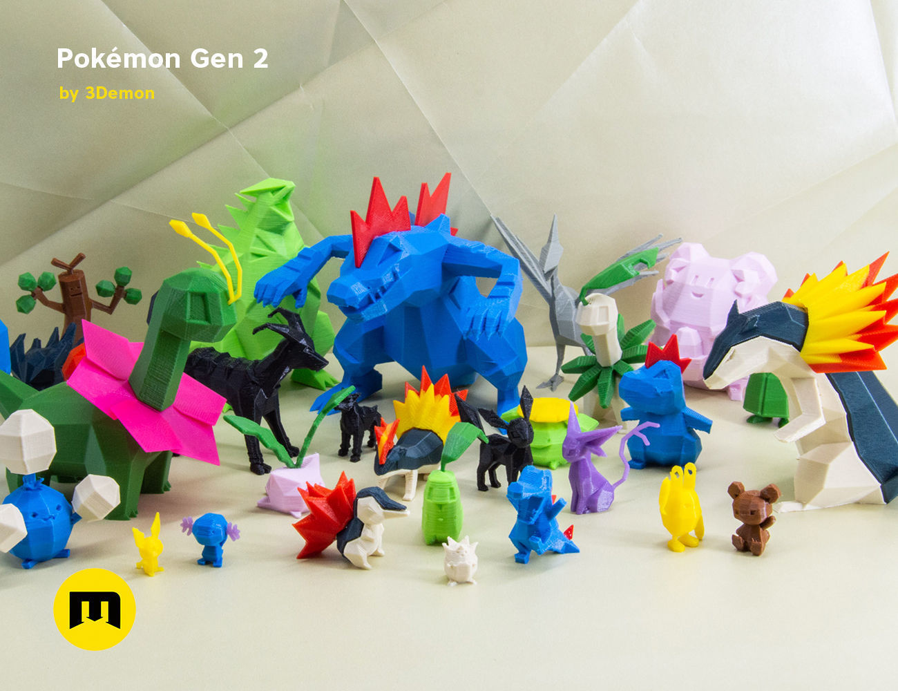 Pokemon Second Generation Low Poly 3D print model_39