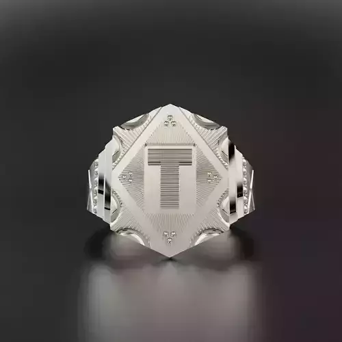 T Letter Ring