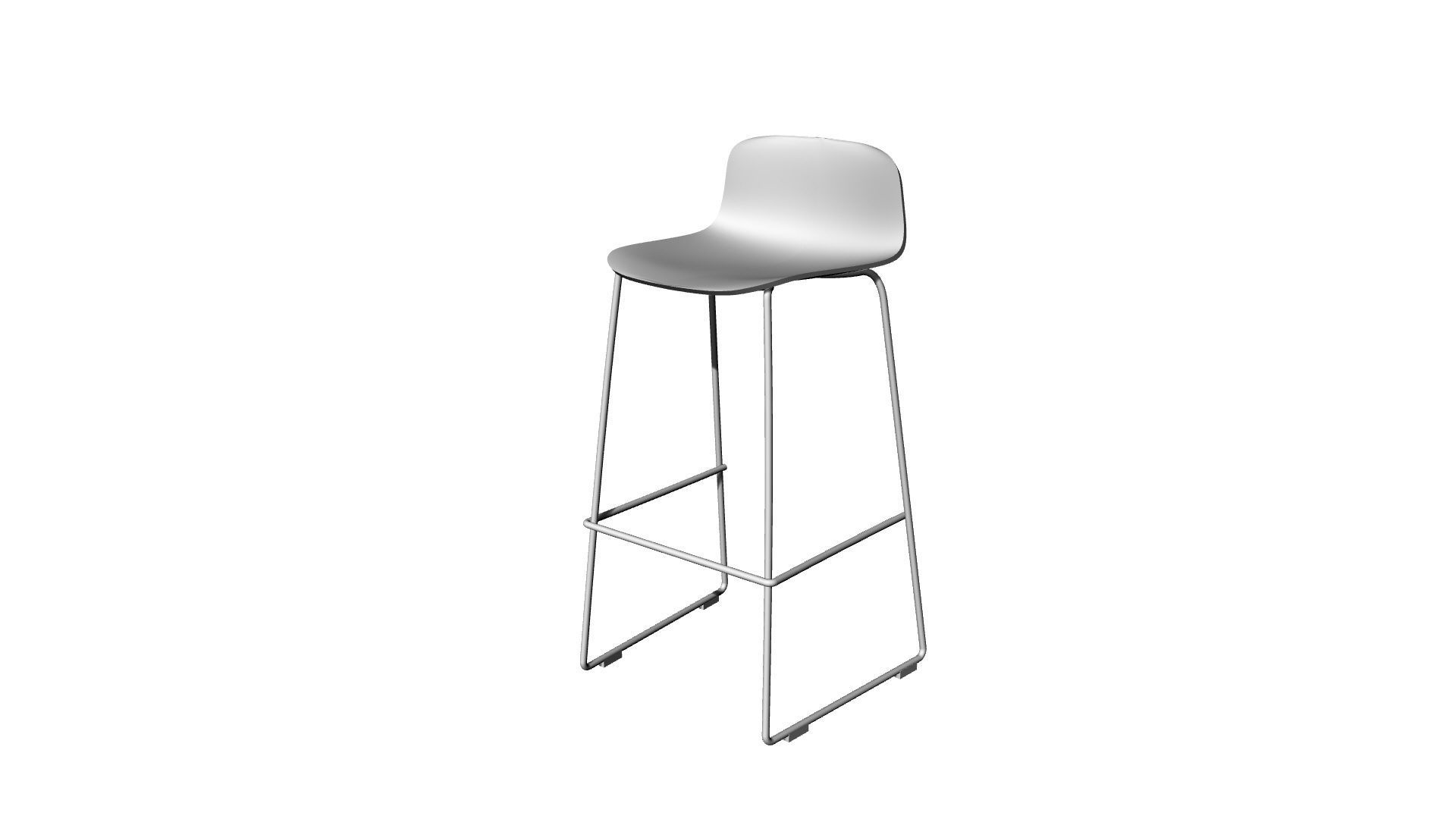 Stool Chair 3D model_6