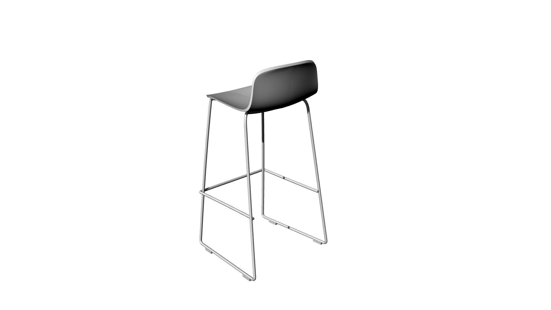 Stool Chair 3D model_4