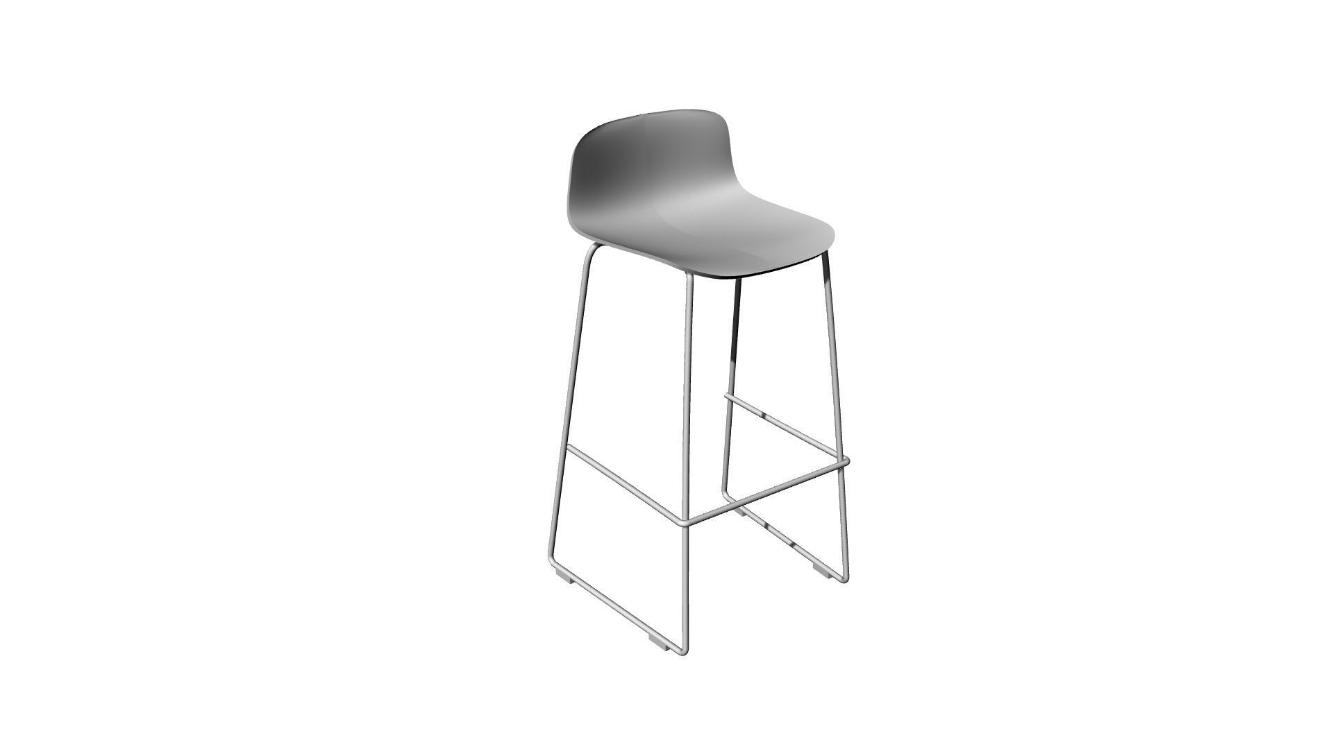 Stool Chair 3D model_5