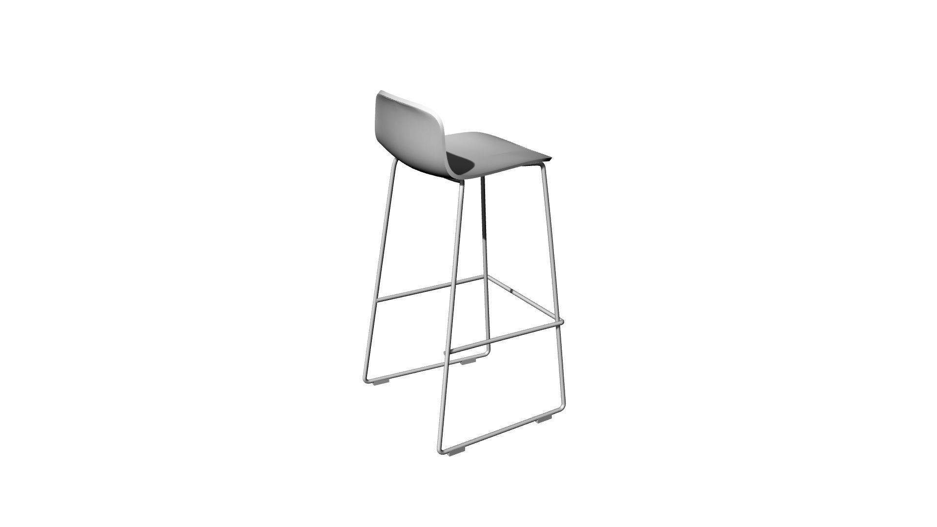 Stool Chair 3D model_7