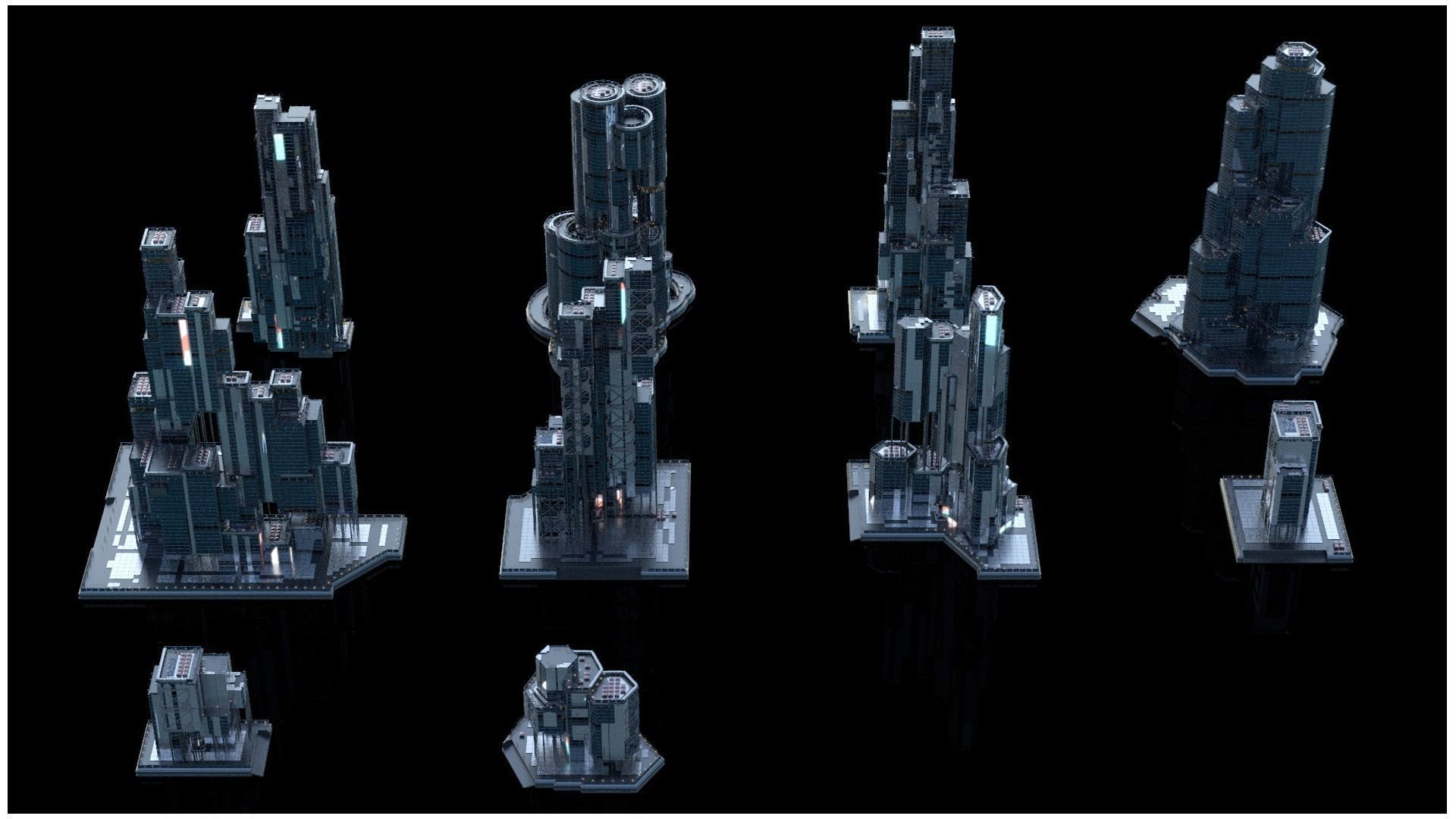 MODERN BUILDING AND SKYSCRAPER PACK KITBASH CITY WORLD KIT 3D model_2