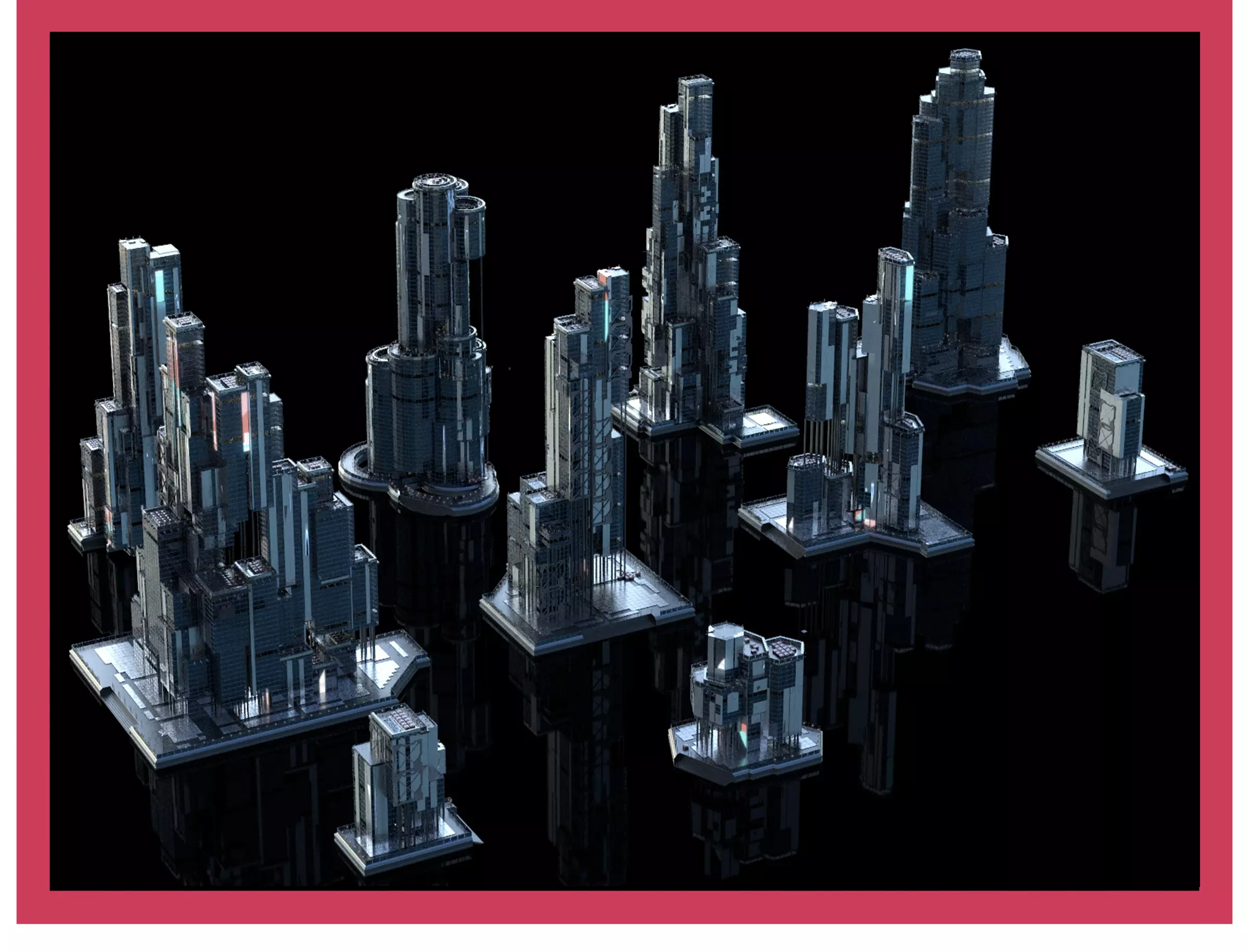 MODERN BUILDING AND SKYSCRAPER PACK KITBASH CITY WORLD KIT 3D model_0